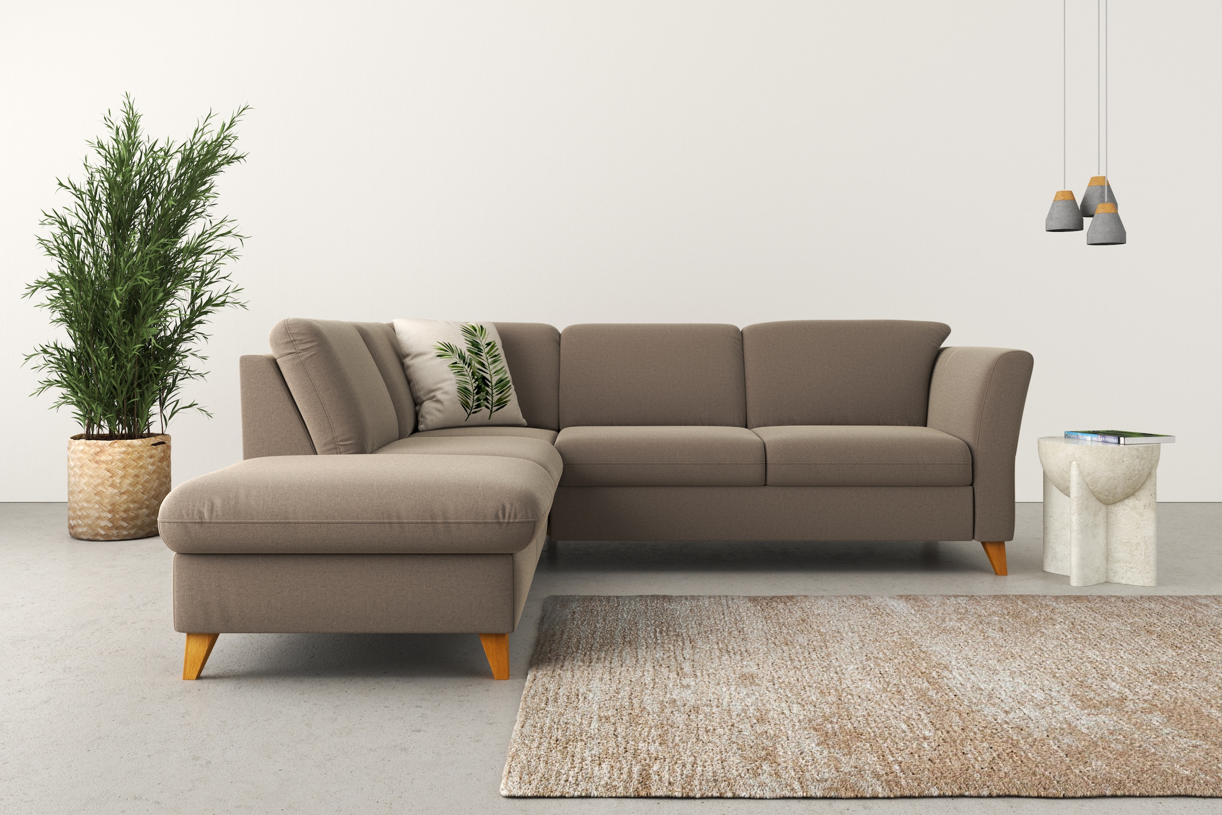 Home affaire Ecksofa "Trelleborg L-Form" Federkern-Polsterung, wahlweise mit Schlaffunktion und Stauraum