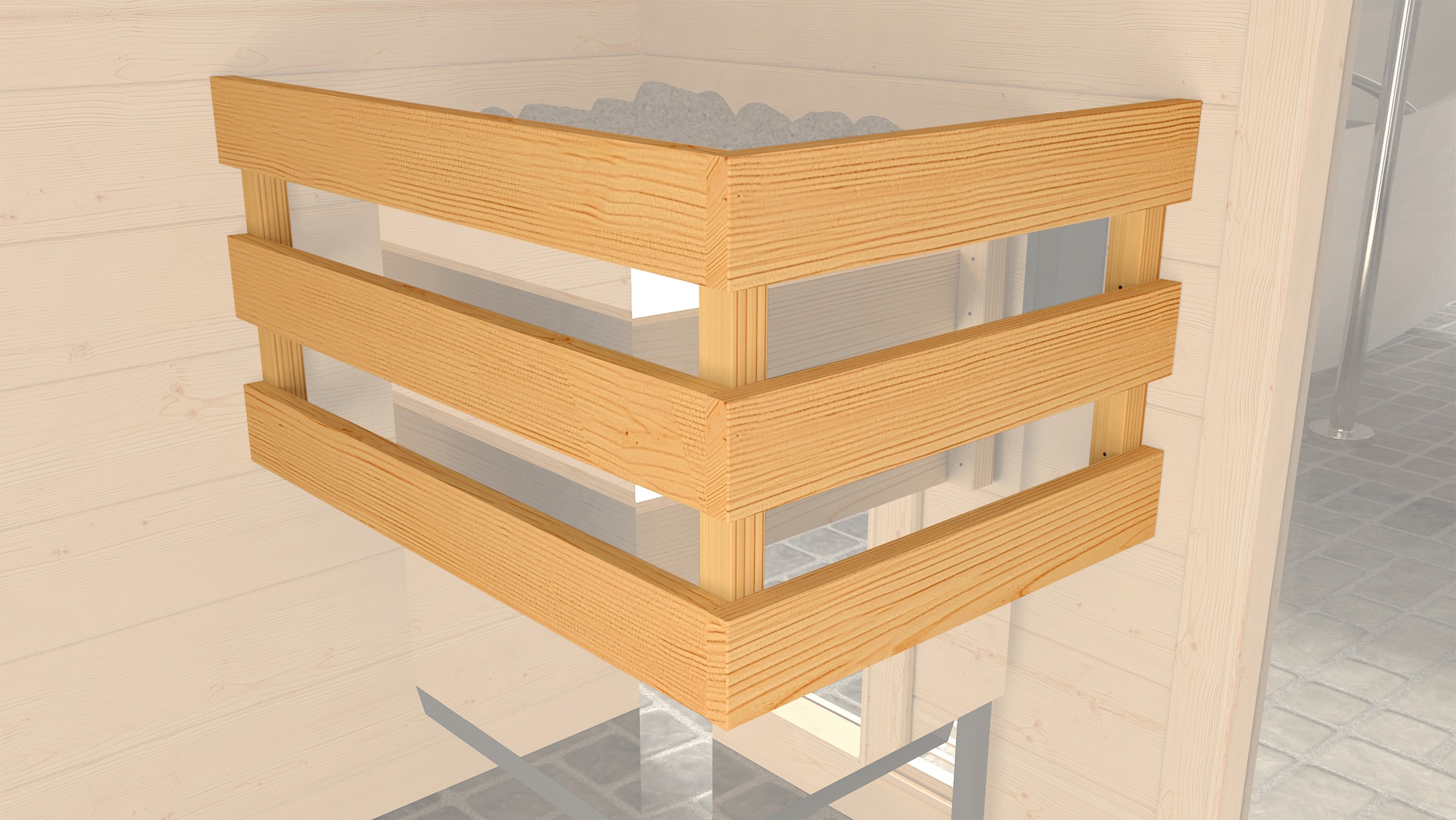 weka Sauna »Massivholzsauna VALIDA 3«, Blockbohlen, Fensterelement, moderne Ganzglastür