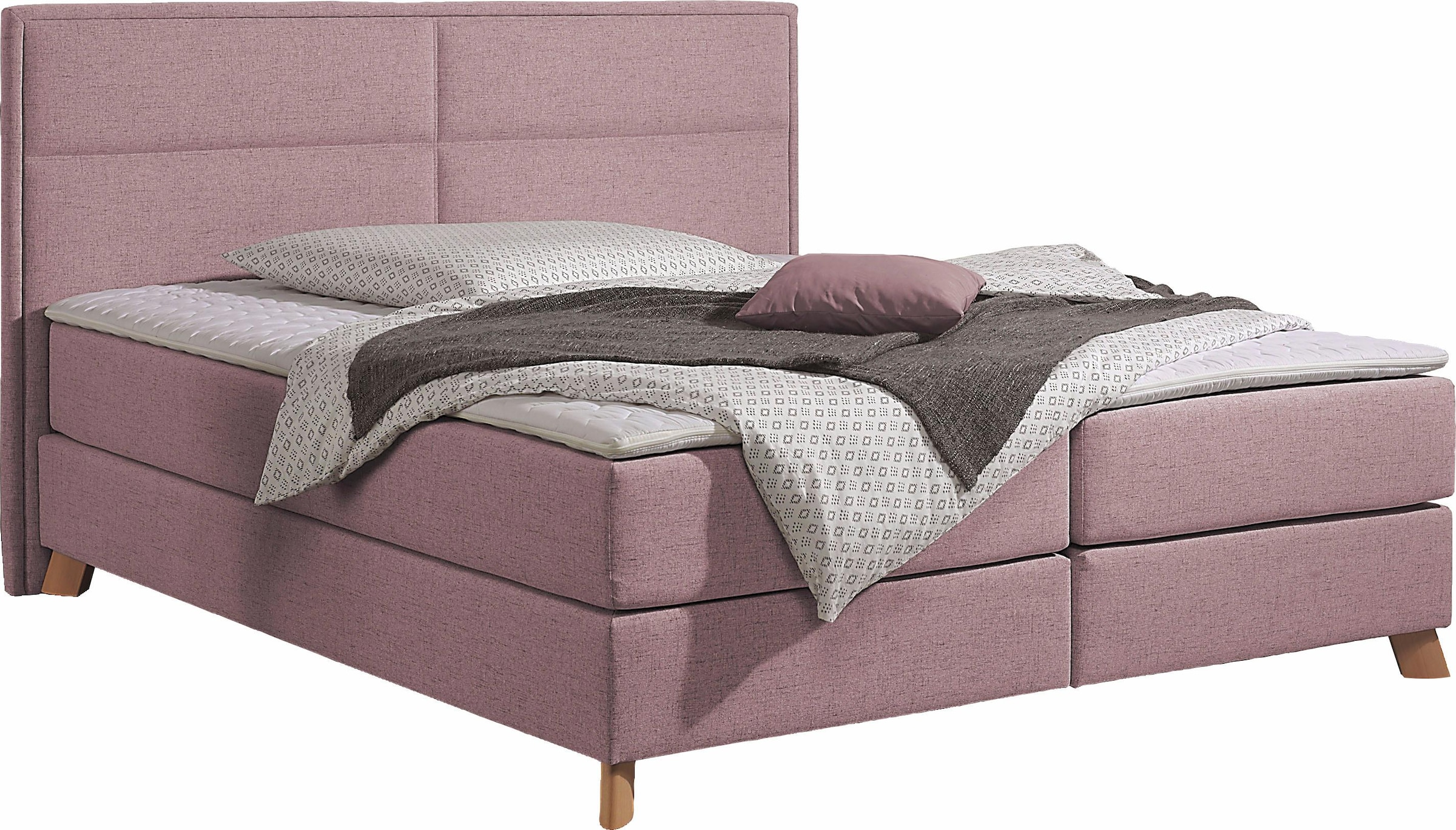 Home affaire Boxspringbett »Caria«, in 5 Breiten, 3 Matratzen-Ausführungen, 2 Härtegraden, Topper