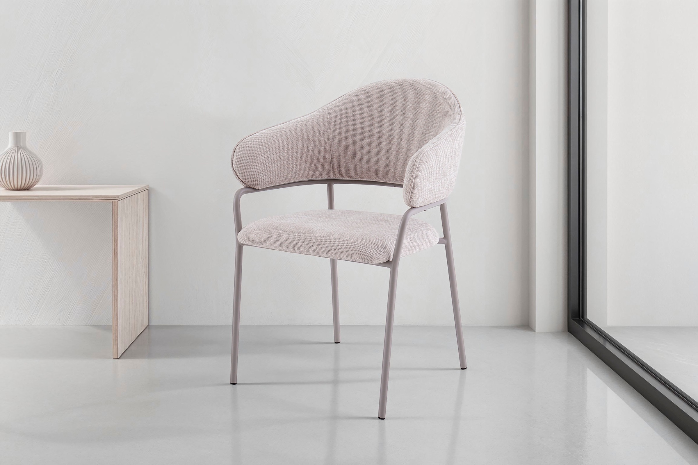 byLIVING Esszimmerstuhl "Curve" (Set) 2 Stk. Webstoff moderner Stoff Stuhl günstig online kaufen