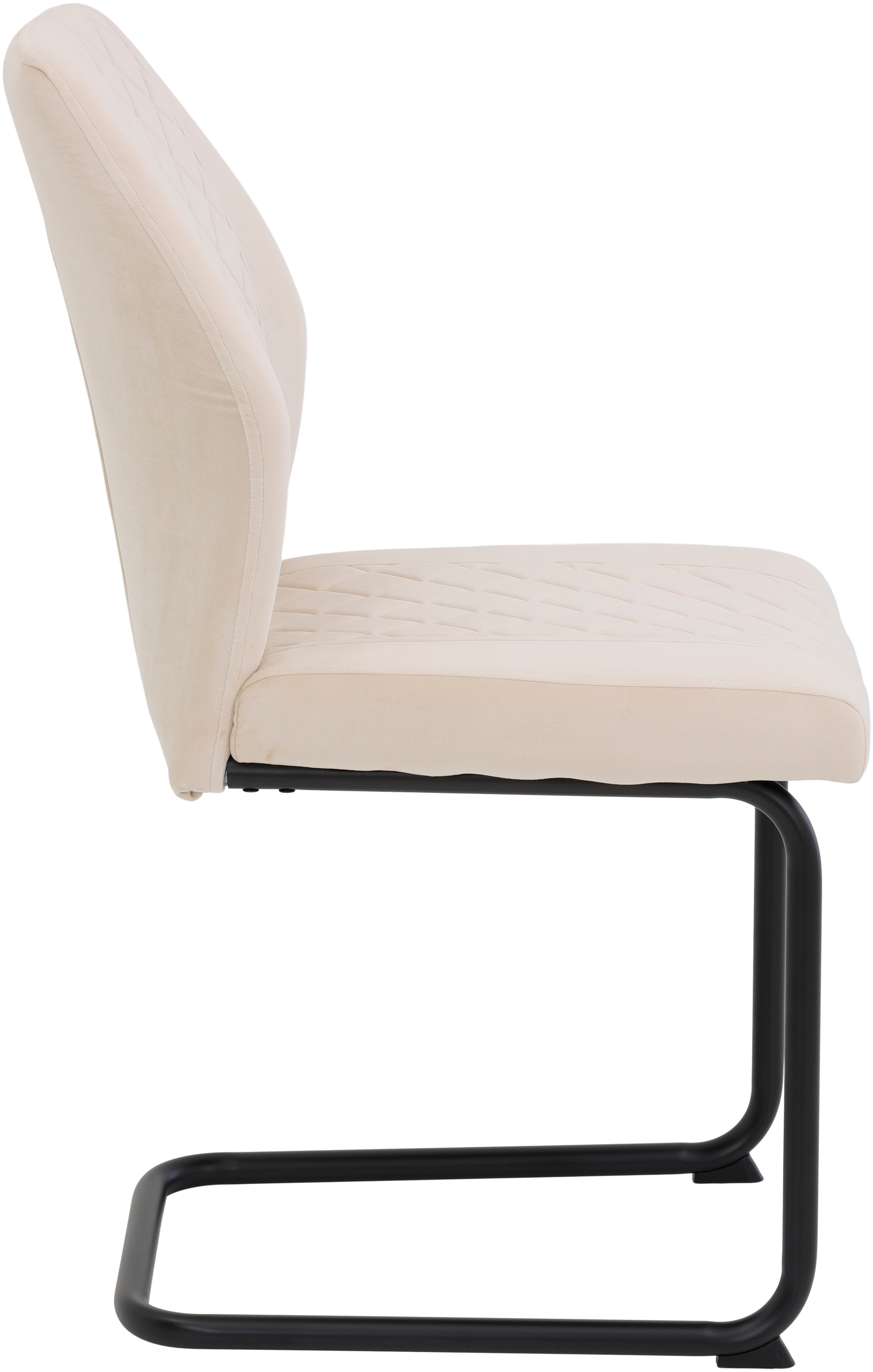 HELA Freischwinger »Freischwinger DALLAS 140kg belastbar, mit Rautensteppung«, (Set), 4 St., Samtvelours VELVET, Esszimmerstuhl, Rücken und Sitz ergonomisch gepolstert