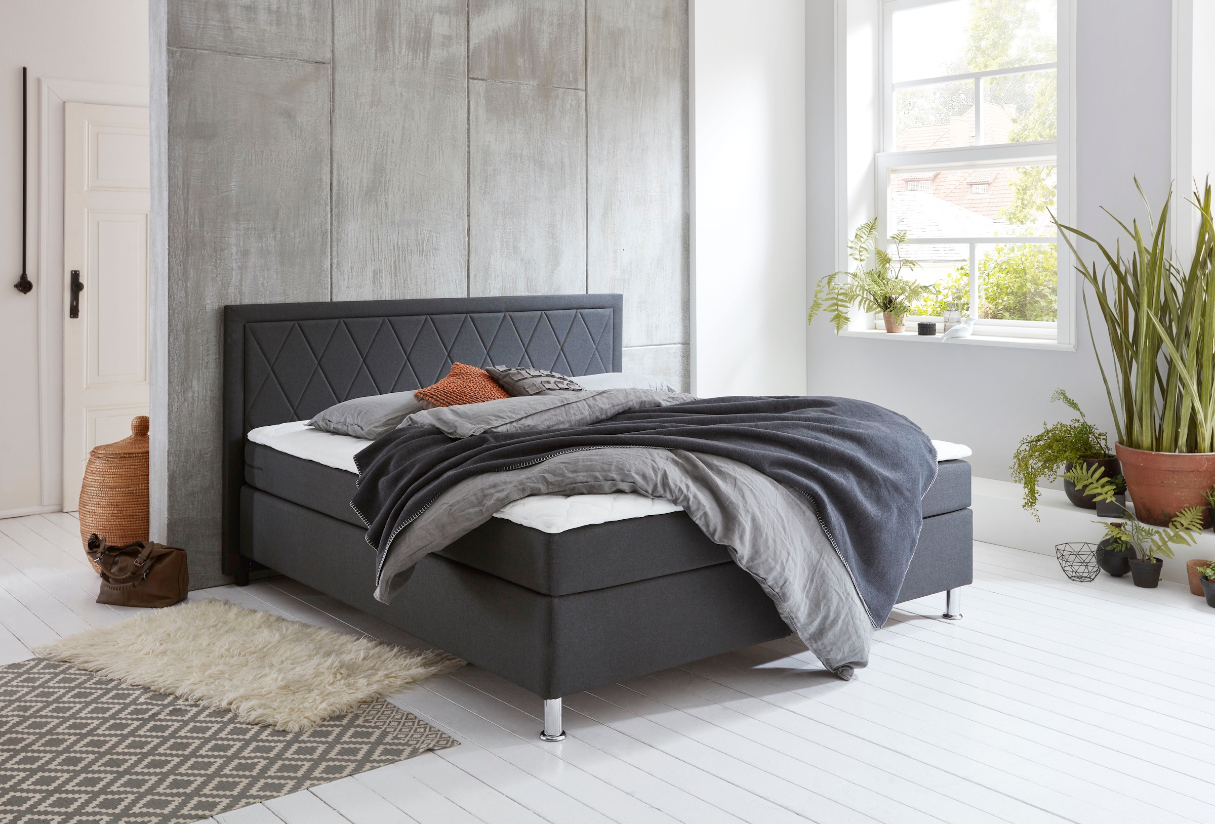 ATLANTIC home collection Boxbett »Helen«, Tonnentaschenfederkern-Matratze und Topper, wahlweise mit Bettkasten