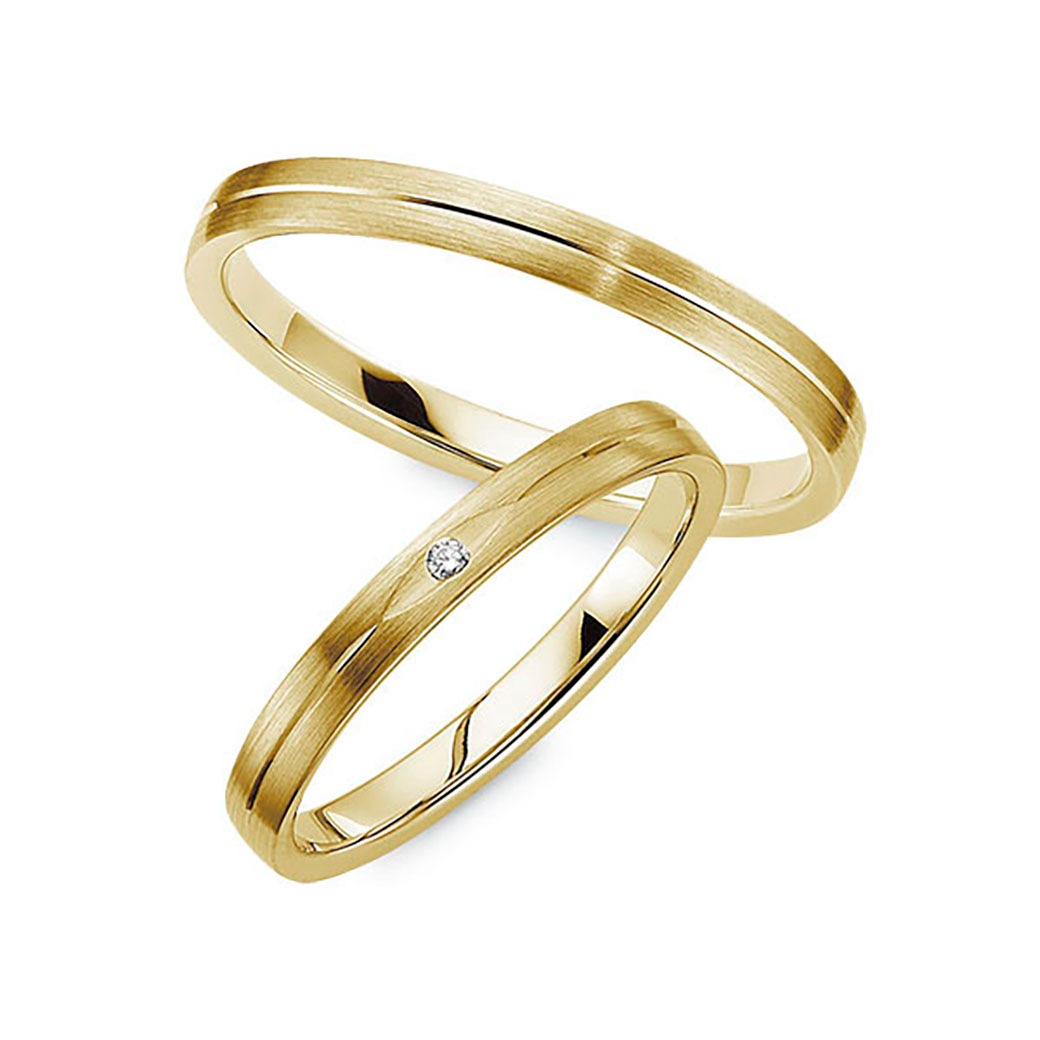 PHÖNIX Damen Trauring "Schmuck Geschenk Partnerring Ehering Goldring", 54, SI = kleine Einschlüsse mit Brillant, Diamanten Gelbgold 333,