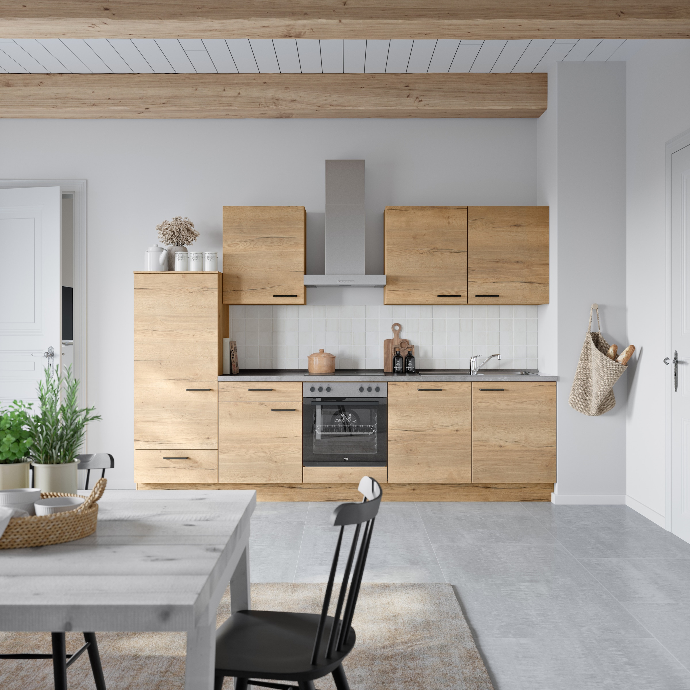 nobilia® Küchenzeile »"Structura I"«, vormontiert, Ausrichtung wählbar, Breite 300 cm, wahlw. mit E-Geräten
