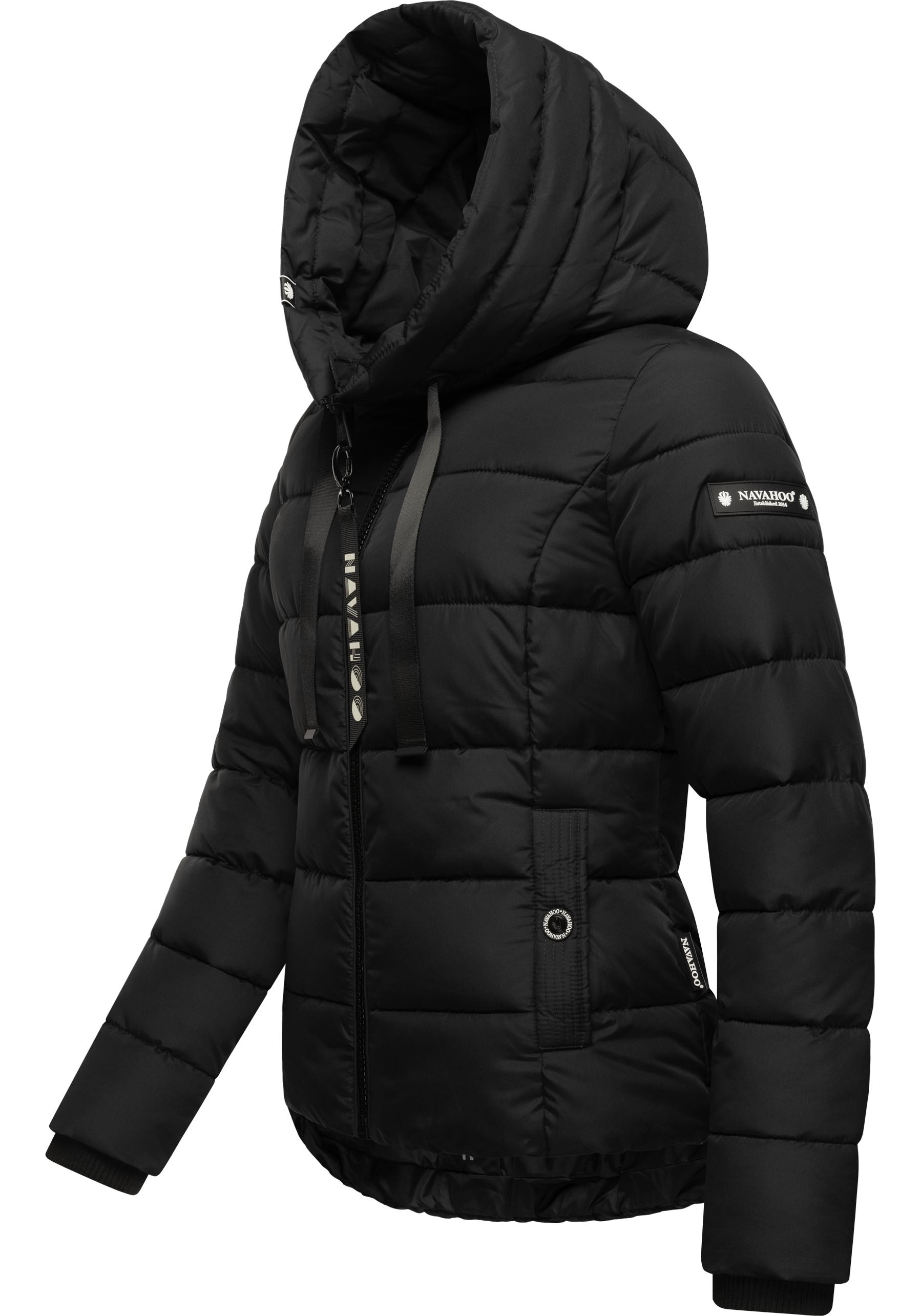 Navahoo Steppjacke »Amayaa«, mit Kapuze, stylische Damen Winterjacke mit coolen Applikationen