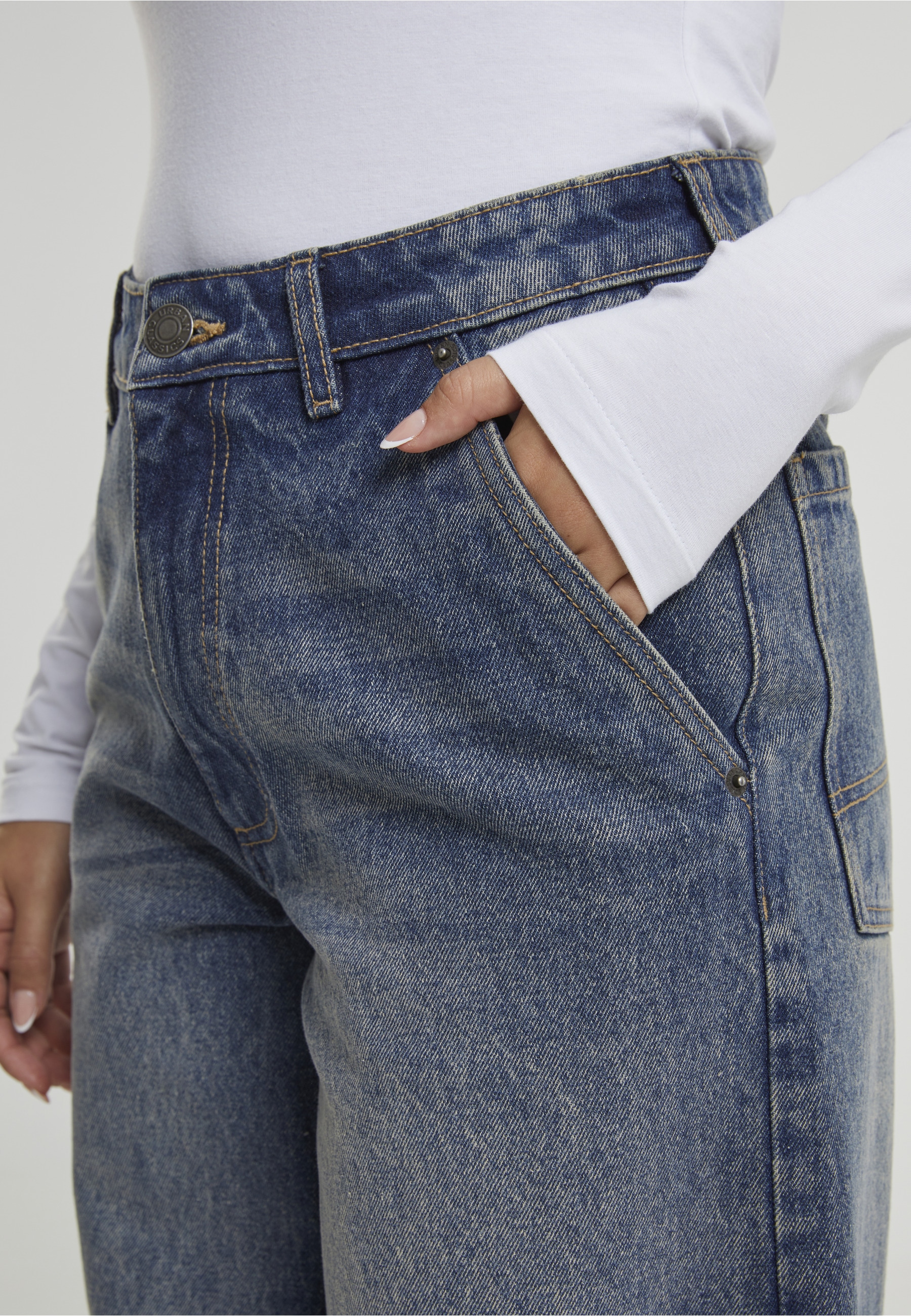 URBAN CLASSICS Bequeme Jeans »Urban Classics Ladies Tapered Baggy Jeans«