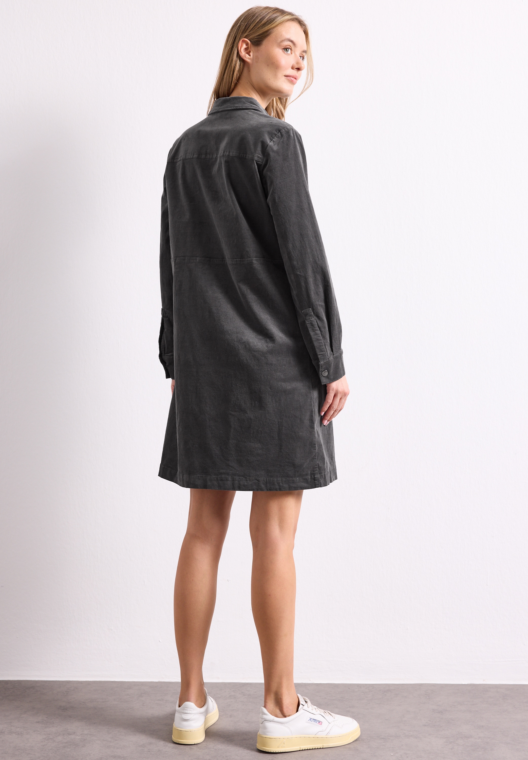 STREET ONE Midikleid Brusttasche in Cord-Optik
