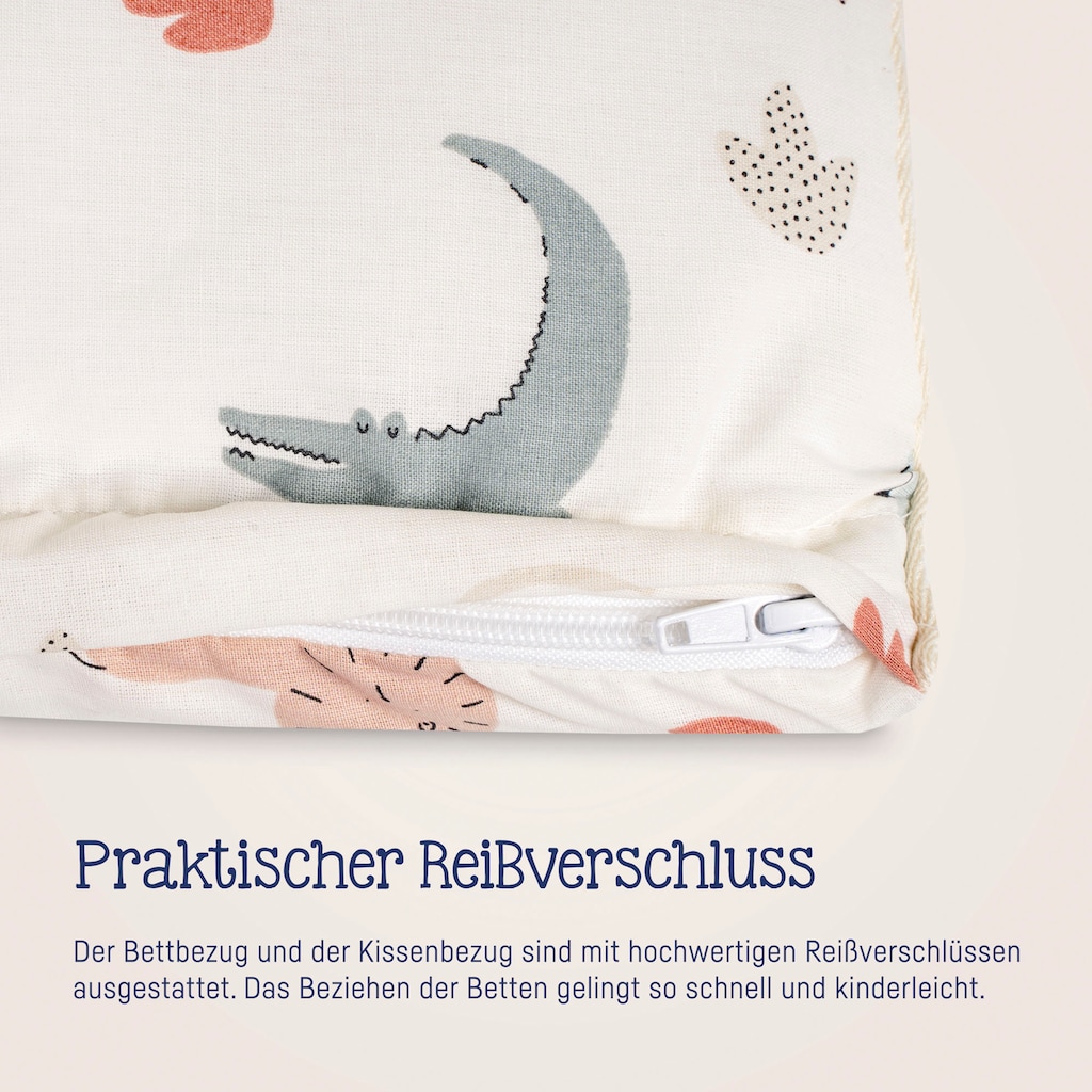 Julius Zöllner Kinderbettwäsche »Baby- und Kinderbettwäsche aus 100% Bio-Baumwolle«, (2 tlg.)