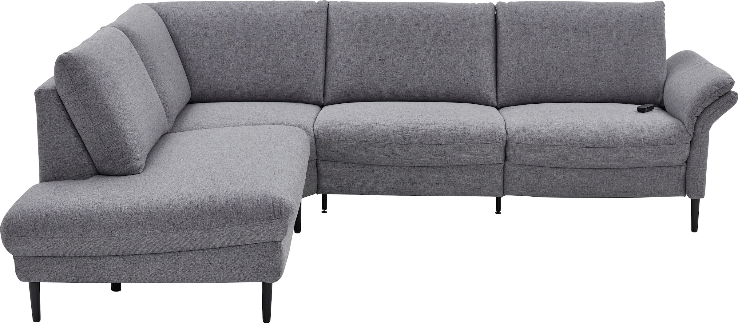 Home affaire Ecksofa "Sarsina: mit Tonnentaschen-Federkern, perfekt zum Entspannen L-Form" inklusive 2 motorischen Relaxfunktionen mit Herz-Waage-Beschlag
