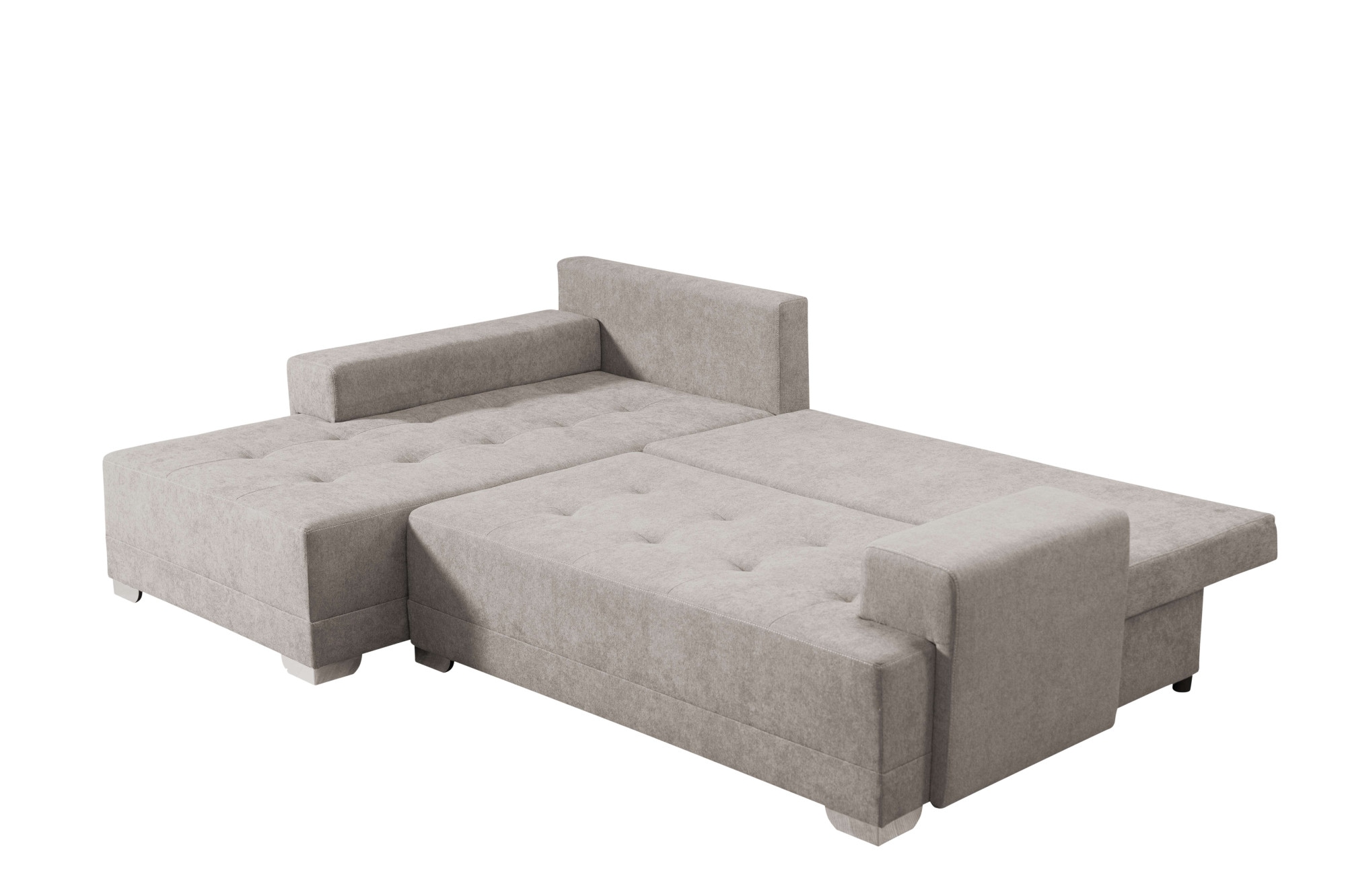 INOSIGN Ecksofa »Riverton, mit Bettfunktion (125/215 cm) und Bettkasten, Struktur«, inkl. loser Zier- und Ruckenkissen, Recamiere beidseitig montierbar