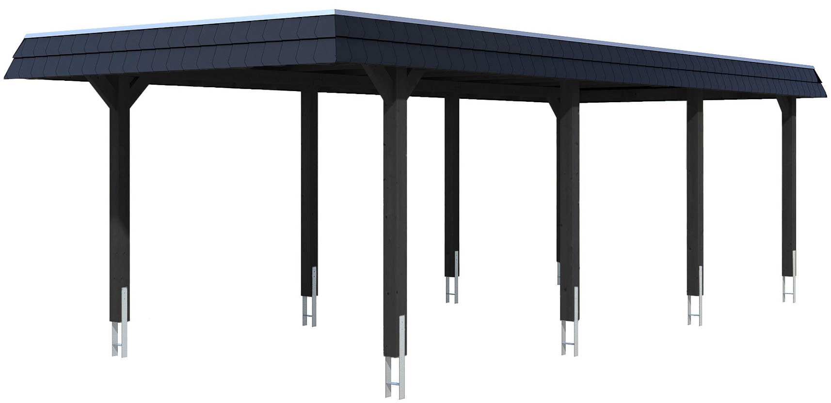 Skanholz Einzelcarport »Wendland« Leimholz 291 cm Anthrazit, schwarze Blende