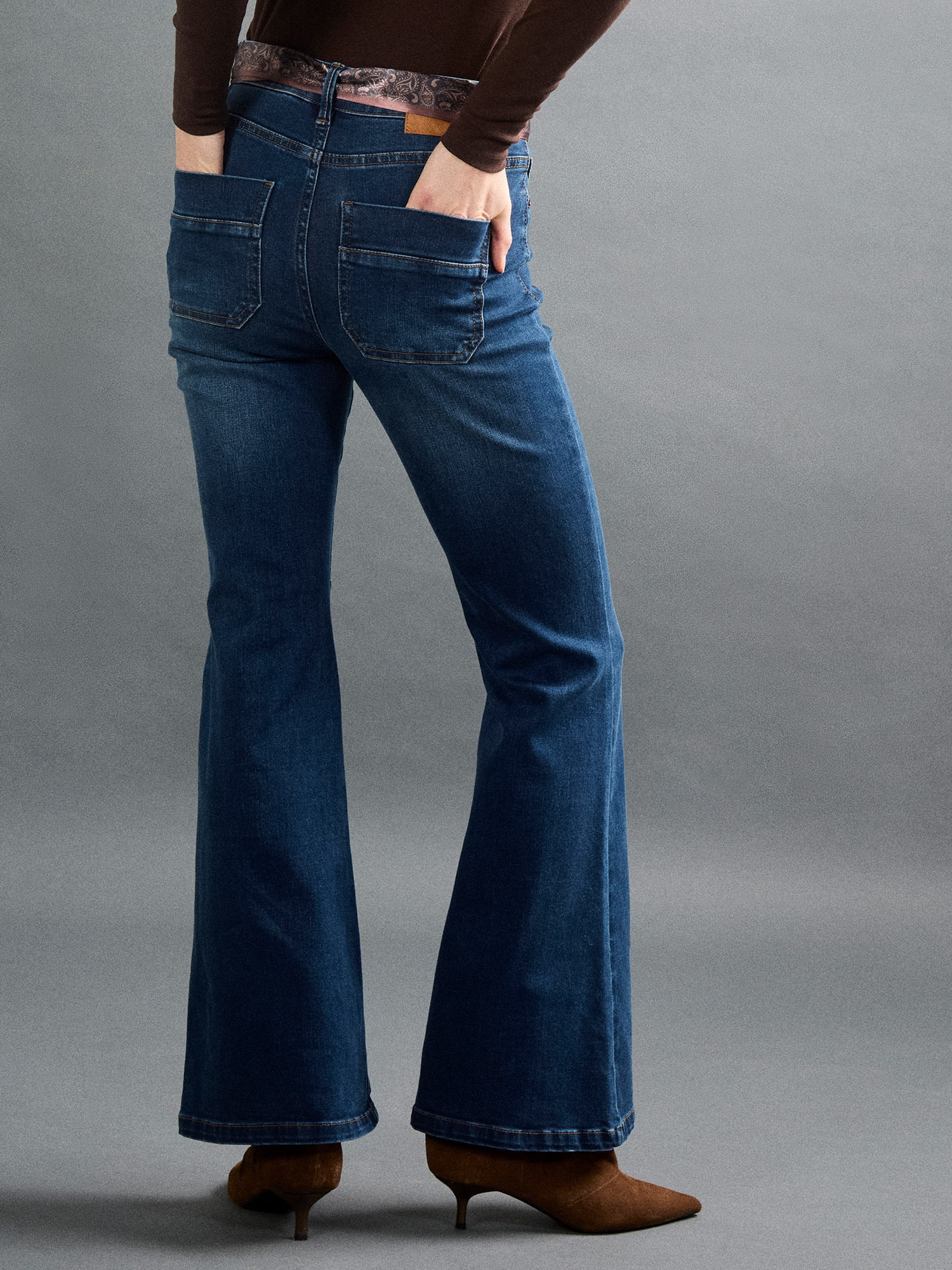 Apricot Bootcut-Jeans »Lulu-Jeans mit ausgestelltem Bein« mit Schalprint-Bindeband