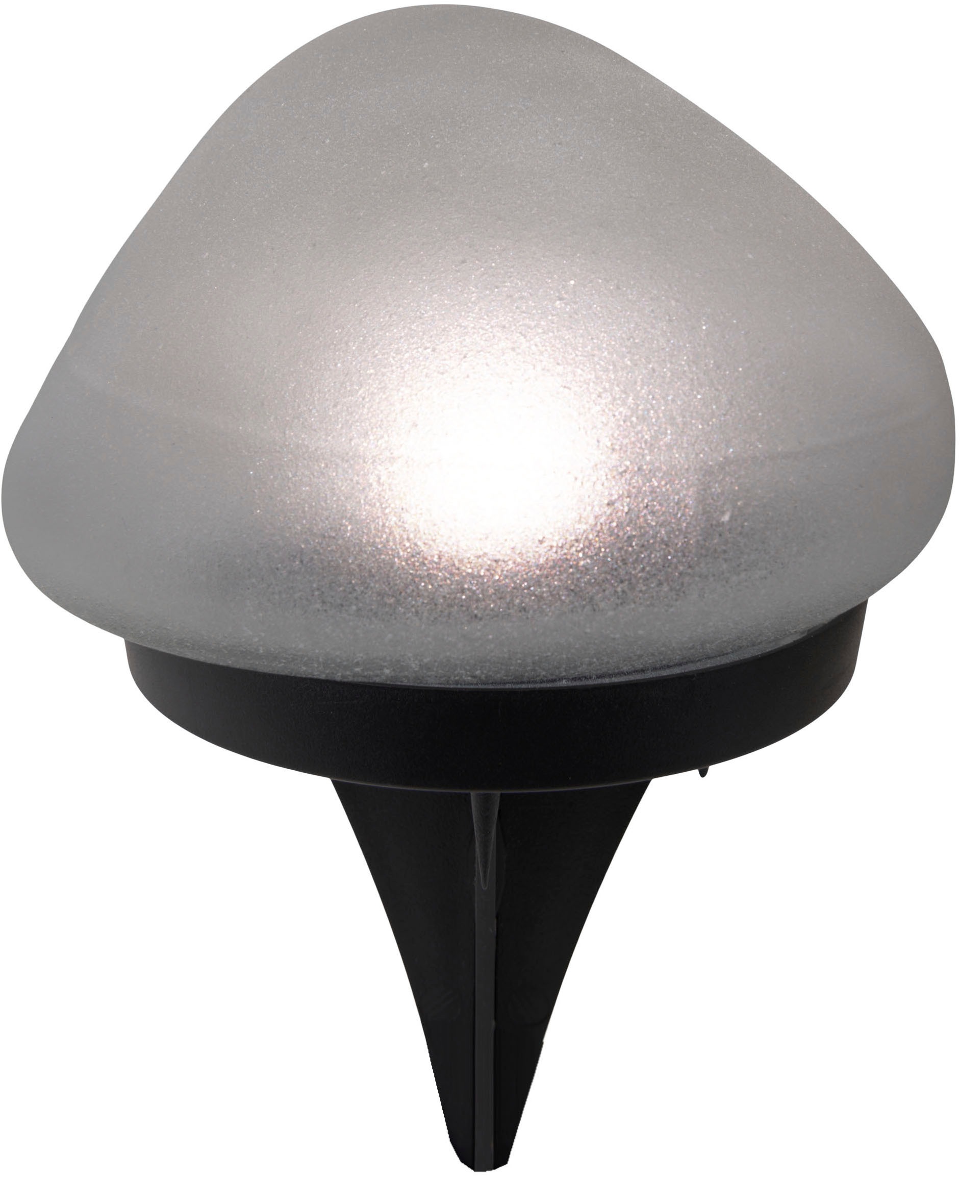 näve LED Solarleuchte »Guri«, 2 flammig, Leuchtmittel LED-Modul | LED fest integriert, 2er Set Dekoerdspieß, transparent/schwarz, Glassteinoptik, warmweiß