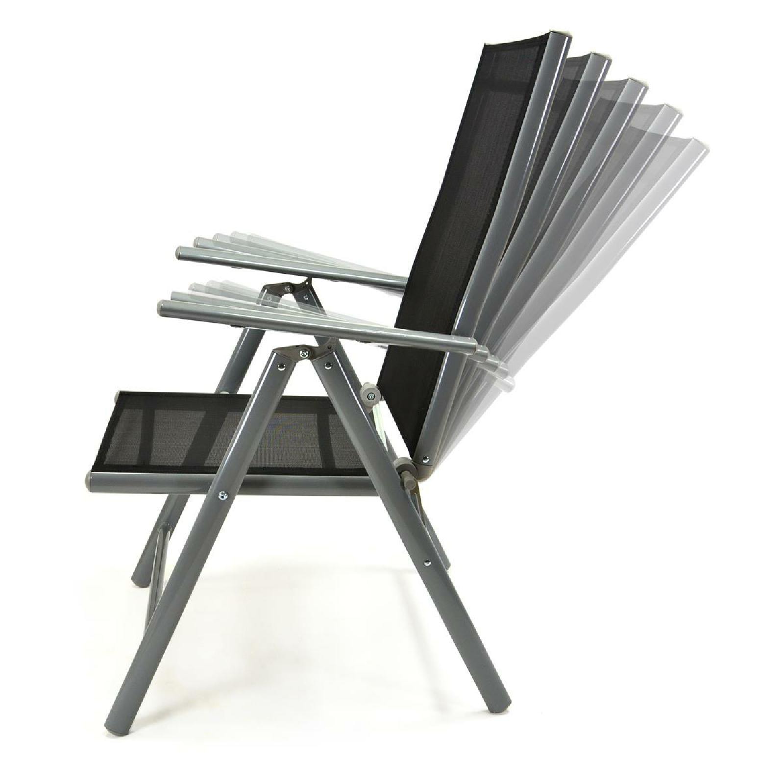 VCM Gartenstuhl »Aluminium Klappstuhl Textilbezug zweier Set schwarz«