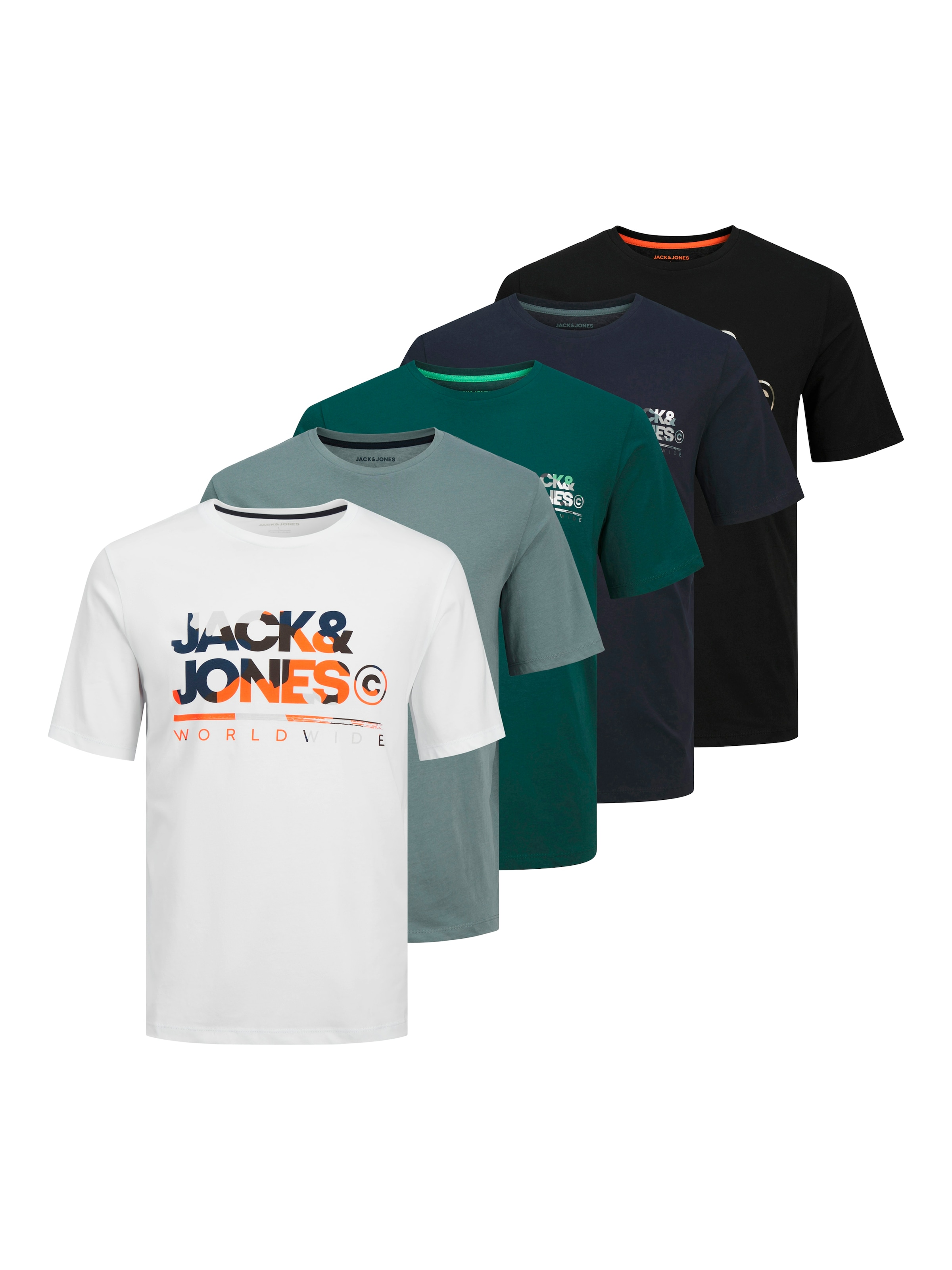 Jack & Jones Kurzarmshirt "JJLUKE TEE SS CREW NECK 5PK MP", (Packung, 5 tlg günstig online kaufen