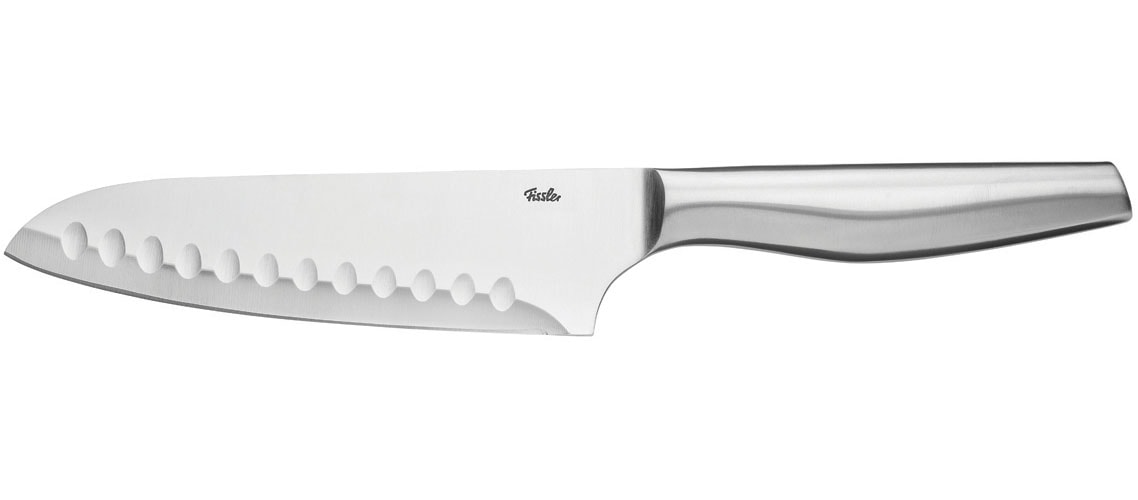 Fissler Santokumesser "Essential" breite Klinge, Halbkropf, leicht gebogenes Klingenprofil, Kullen