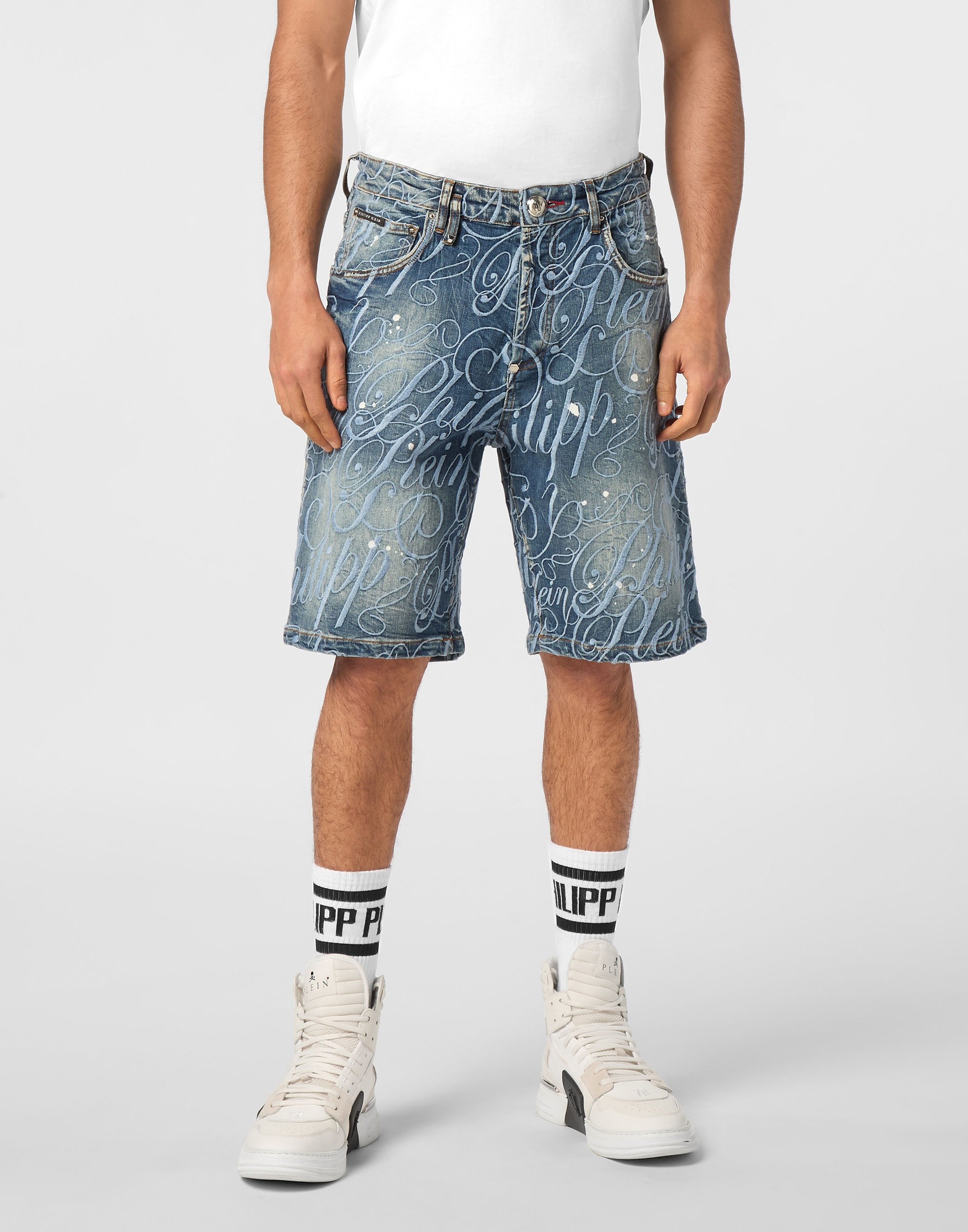 PHILIPP PLEIN Jeansbermudas »Logo«