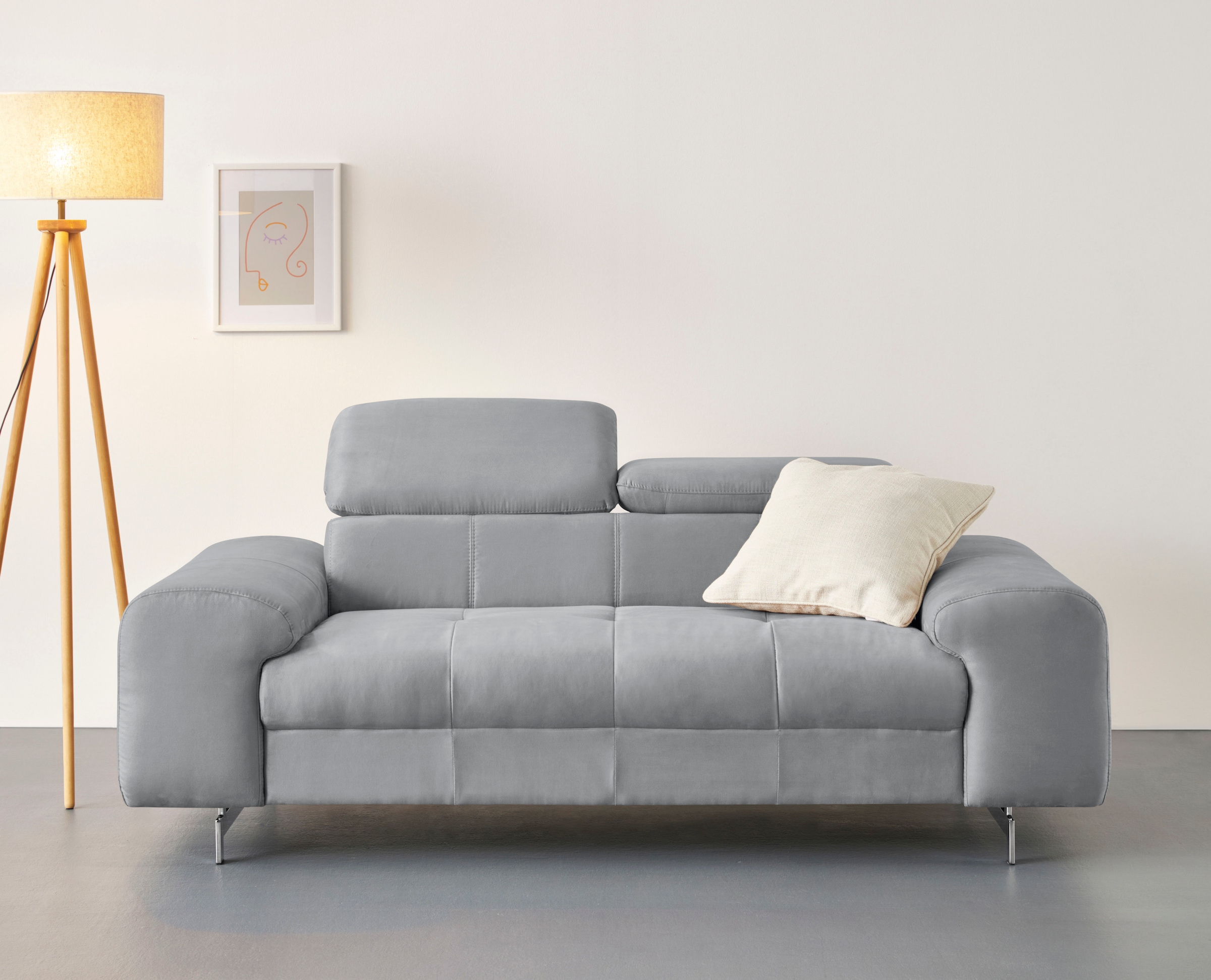 COTTA 2-Sitzer "Chef", Big-Sofa mit Kopfteilverstellung, edle Metallkufen günstig online kaufen