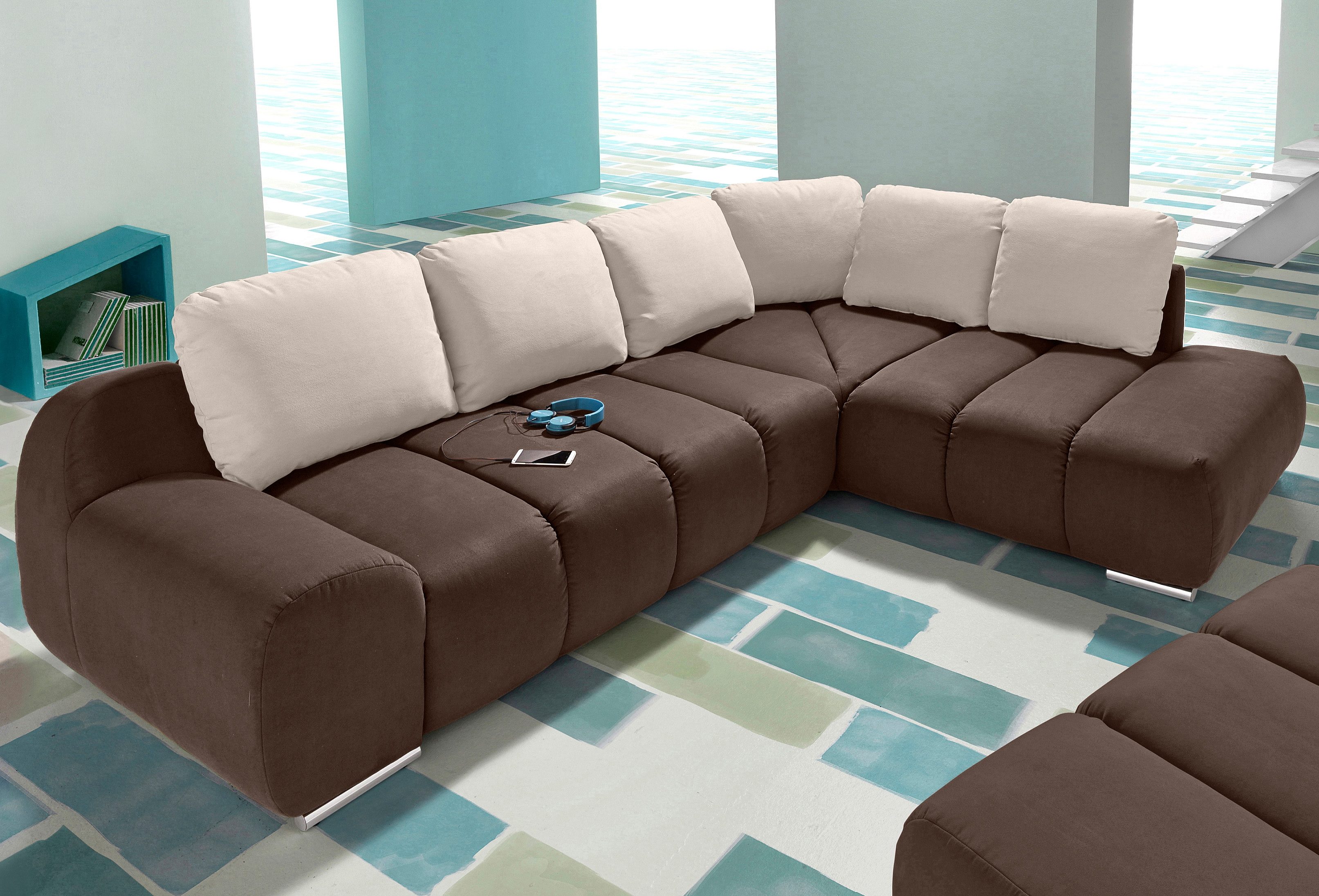 OTTO home Ecksofa "Bono L-Form" mit Ottomane, wahlweise mit Schlaffunktion