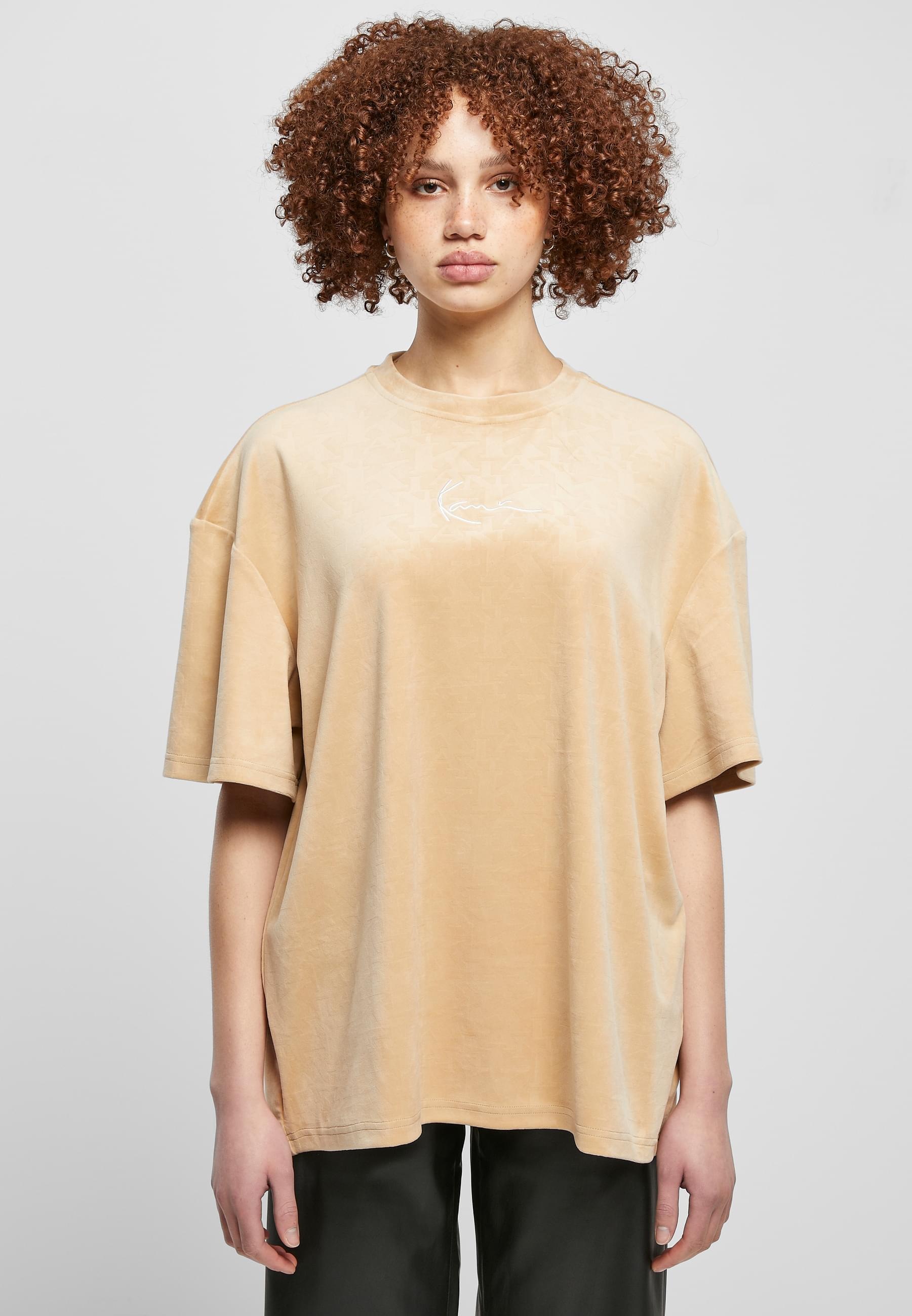 Karl Kani Kurzarmshirt »Karl Kani Damen KW224-027-1KK Small Signature Velvet Logo Tee«, (1 tlg.)
