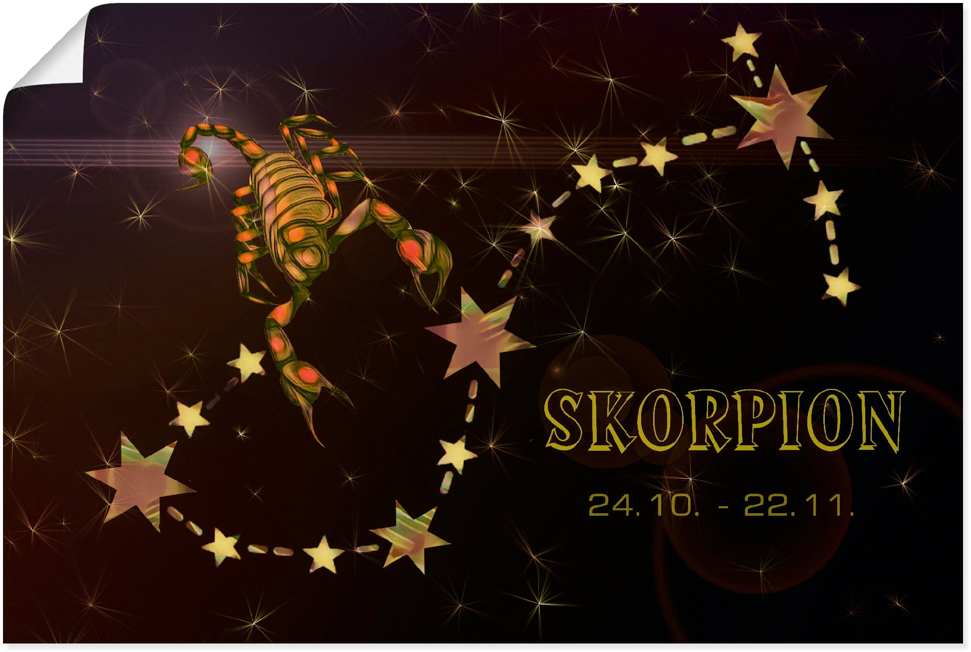 Artland Wandbild "Sternzeichen - Skorpion" Bilder von Sternzeichen 1 Stk. t günstig online kaufen