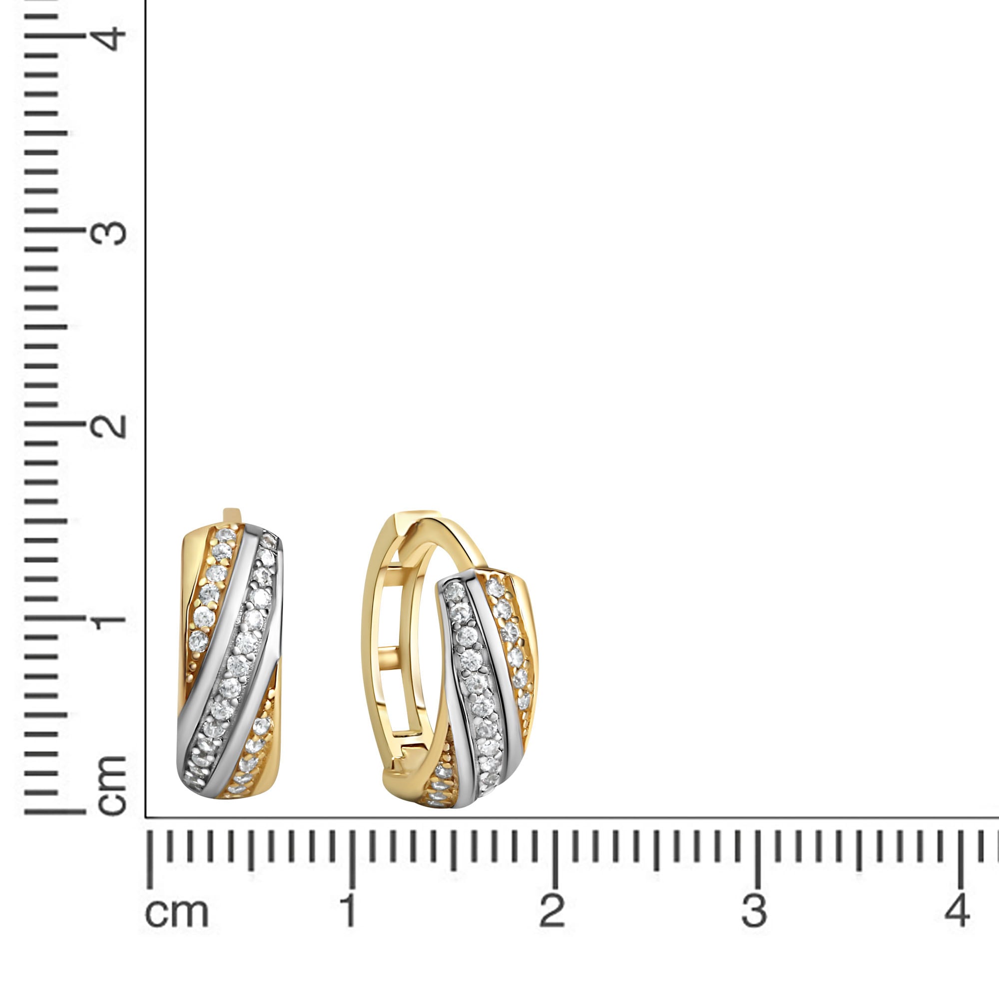 Firetti Paar Creolen »Schmuck Geschenk Gold 375 Ohrschmuck Ohrringe bicolor«, mit Zirkonia (synth.)