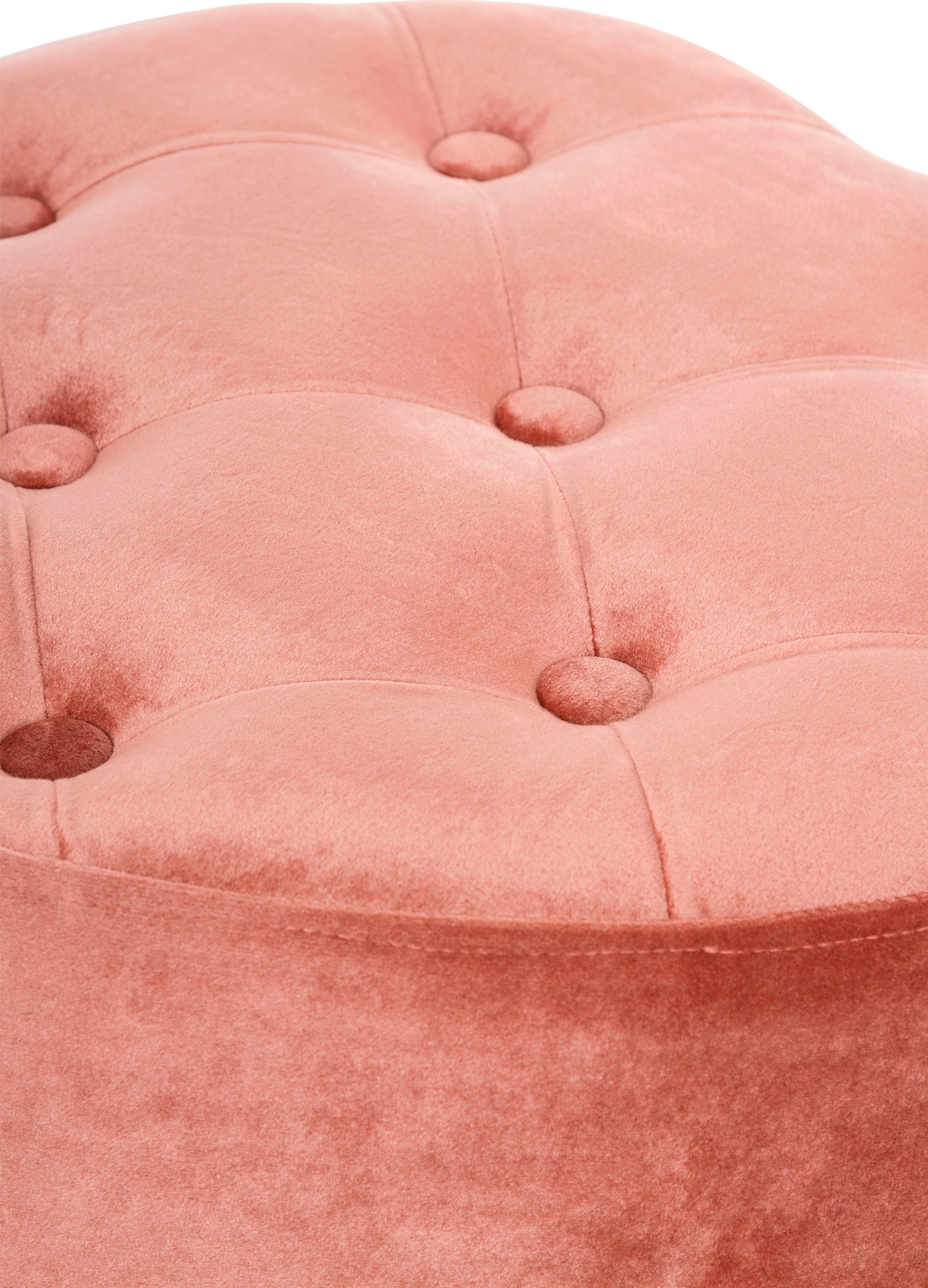 my Flair Hocker, Hocker mit Knöpfen, herzförmig / rose