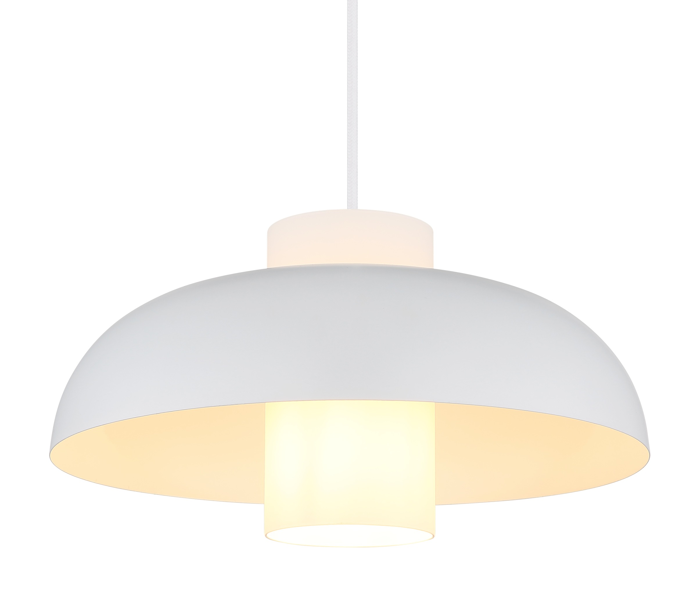 GLOBO LIGHTING Hängeleuchte »LOWE« E27 1 Stk. Hängeleuchte Weiß matt, Opalglas, Textilkabel, höhenkürzbar, E27