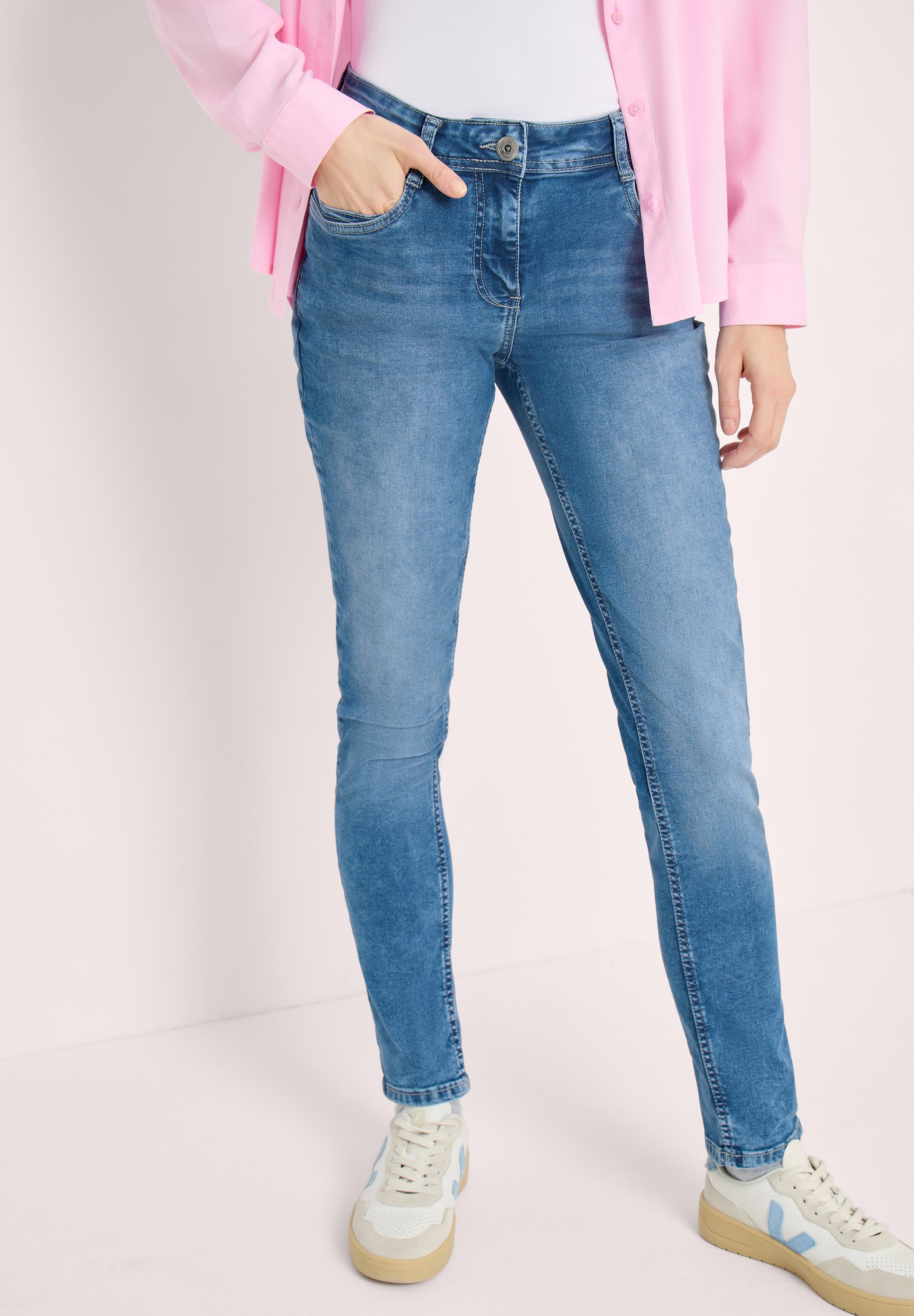 Comfort-fit-Jeans CECIL, Herren, Gr. 27, Länge 32, authentic used wash, Jeans, 78% Baumwolle, 20% Polyester, 2% Elasthan, unifarben, lang, Jeans, 5-Pocket-Style 2