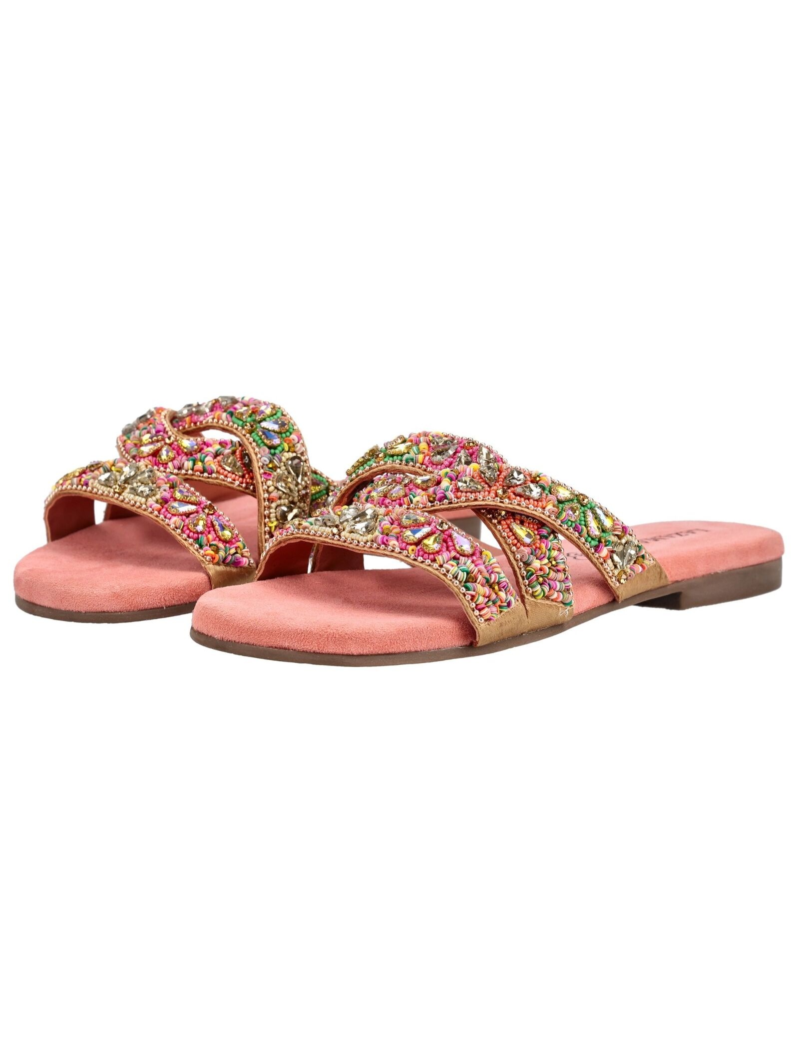 Lazamani Herren Leder/Textil Pantoletten Pink Größe 38 3