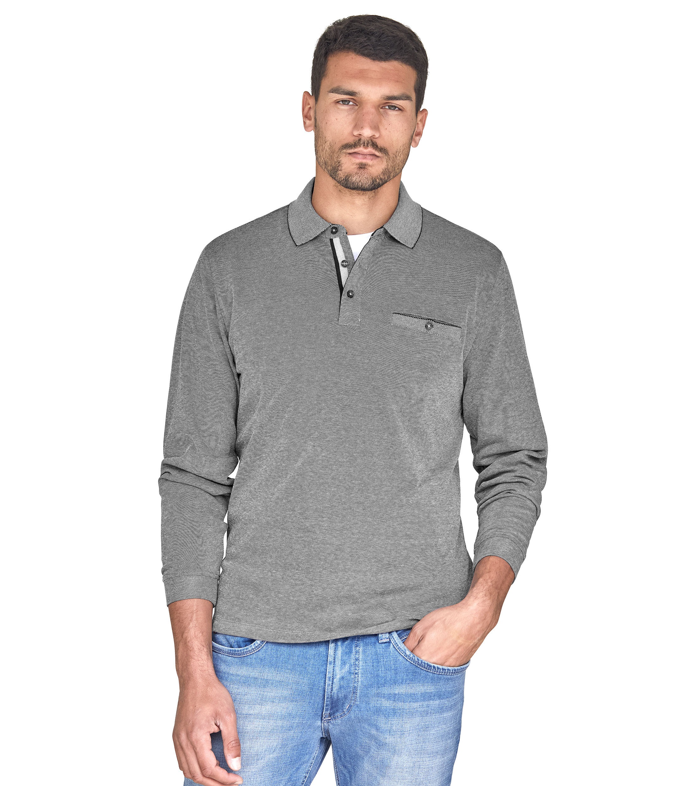 CASA MODA Pflegeleichtes Stretch-Poloshirt Farbe anthrazit Größe: 5XL günstig online kaufen
