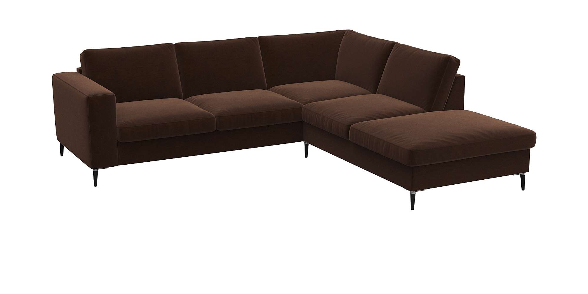 FLEXLUX Ecksofa »Fiore, bequem und komfortabel, zeitlos, OTTOs Choice, L-Form«, breite Armlehnen, Füße Alu/schwarz, B/T 241/225 cm, Kaltschaum im Sitz