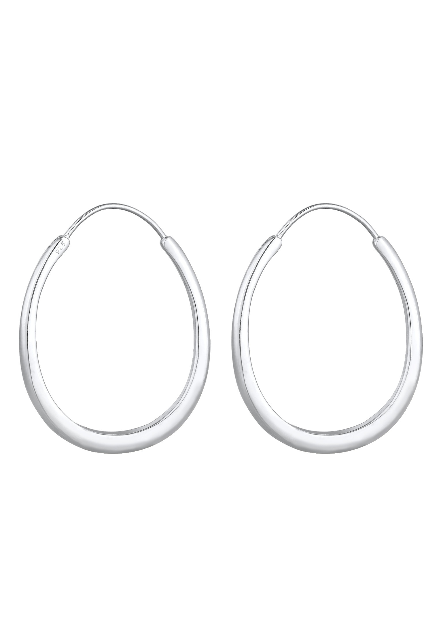 Elli Paar Creolen »Creolen Hänger Oval Geo Basic Trend Big 925 Silber«