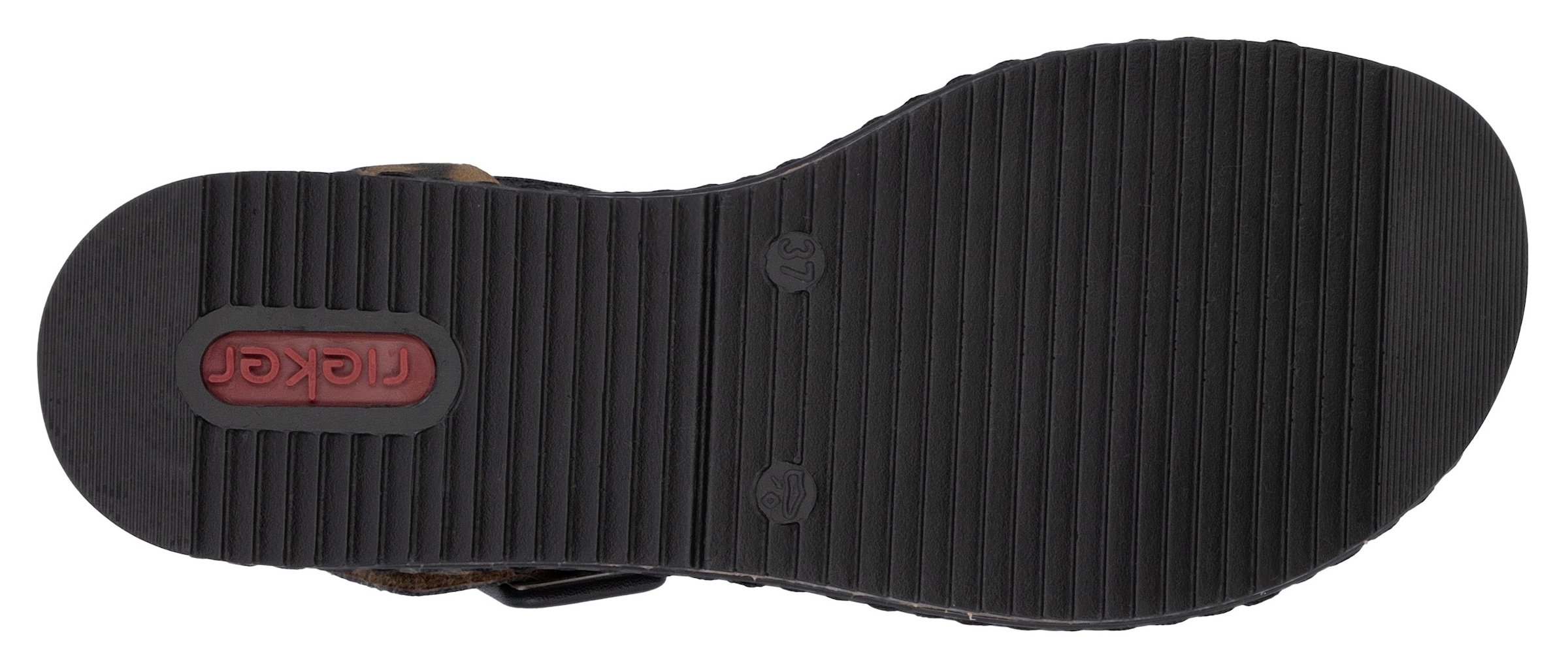Rieker Riemchensandale, Sommerschuh, Sandalette, Keilabsatz, mit asymmetrischem Riemchen
