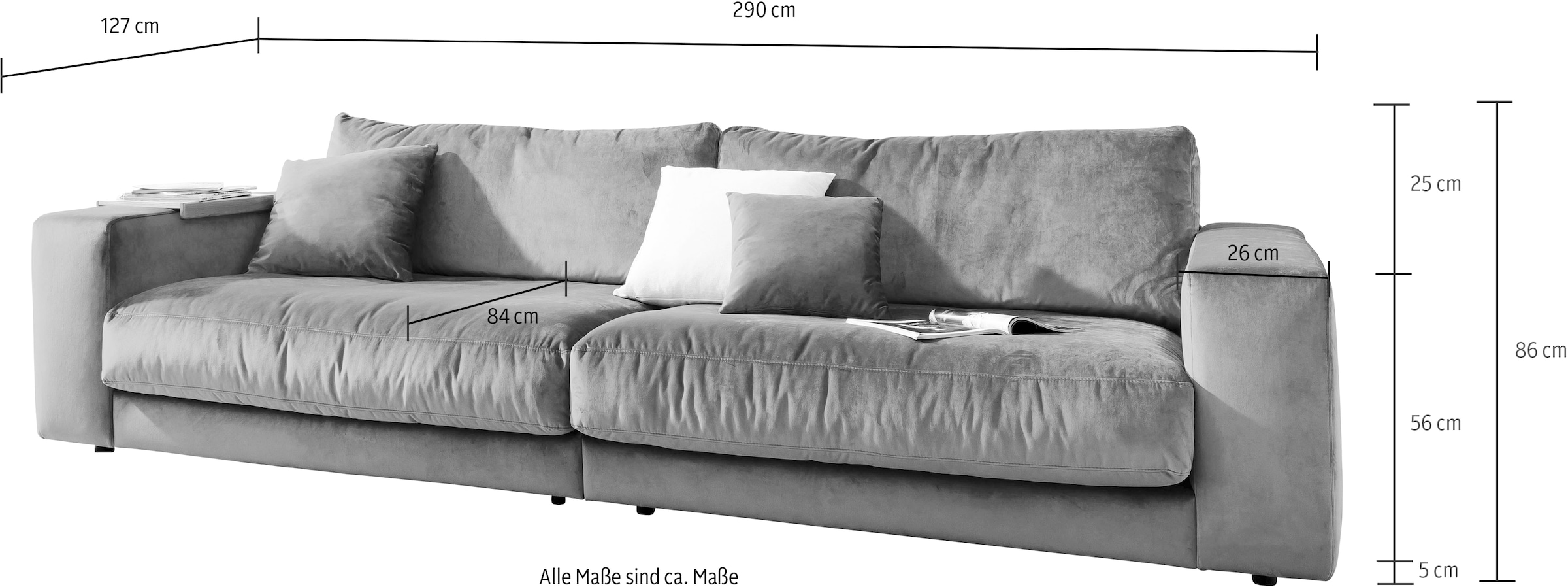 II«, mit Big-Sofa 3C »Enisa Easy Wahlweise | care 1 BAUR Flecken-Schutz-Bezug Candy Flatterkissen, kaufen incl.