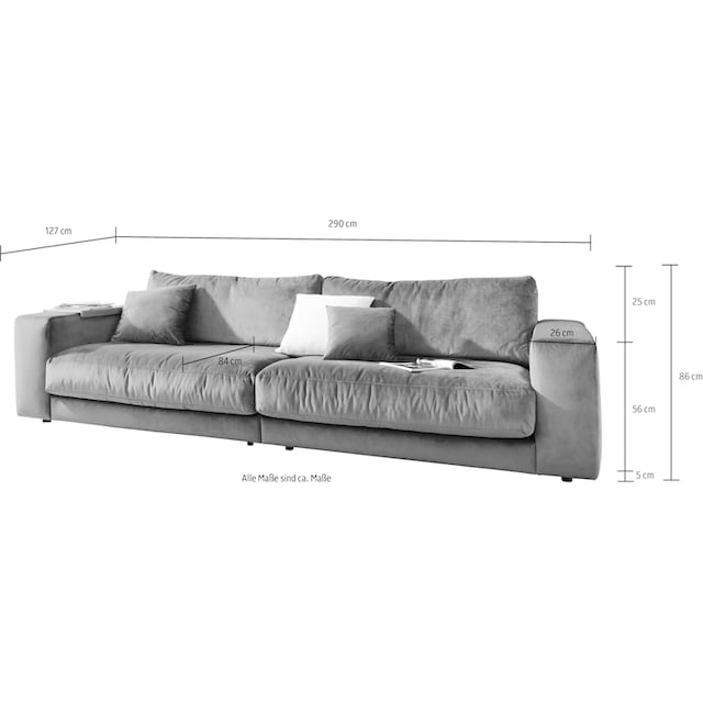 3C Candy Big-Sofa »Enisa II«, incl. 1 Flatterkissen, Wahlweise mit  Flecken-Schutz-Bezug Easy care kaufen | BAUR