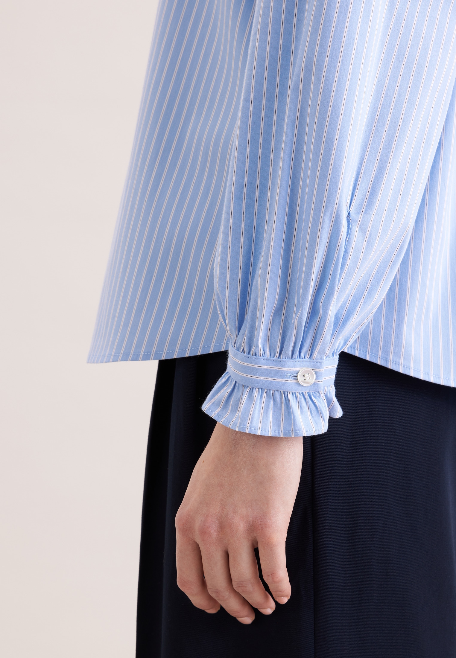 seidensticker Rüschenbluse 1/1 Stehkragen Gestreift