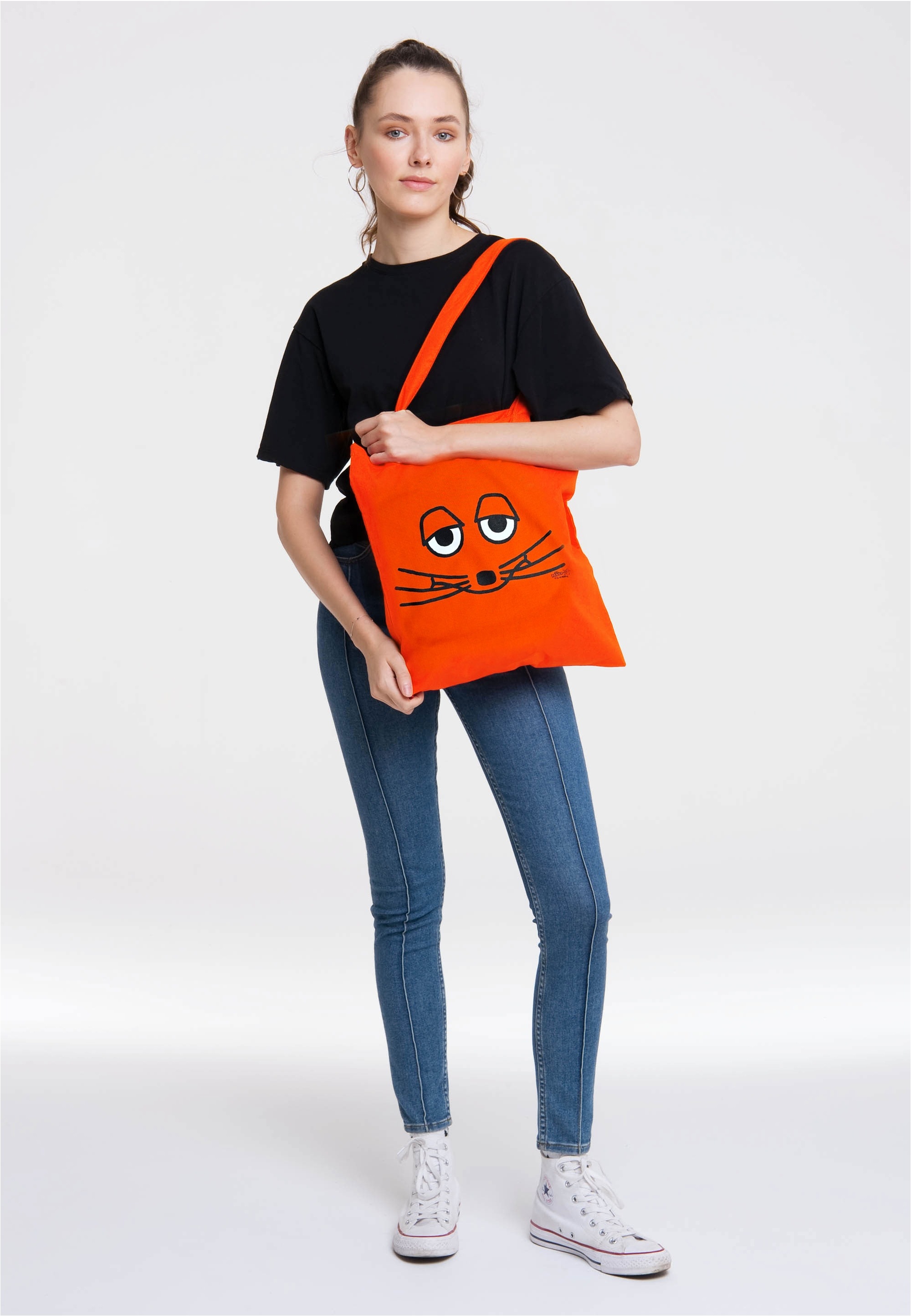 LOGOSHIRT Henkeltasche »Maus - Gesicht«, mit coolem Motiv