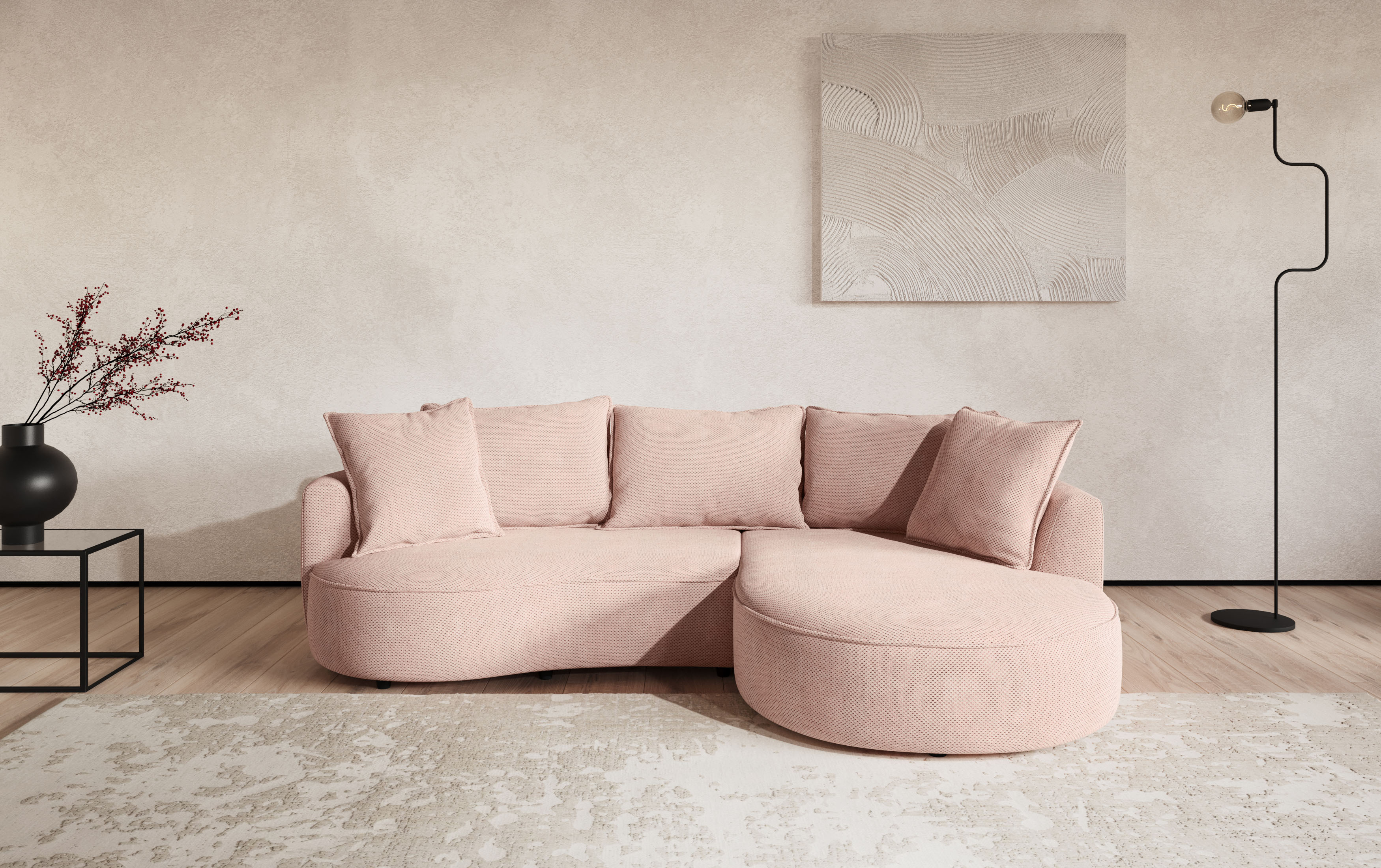 OTTO home Ecksofa "Sana L-Form, B: 260 cm, organische Form, Otto.Verlässliche Qualität" Loungesofa mit Wellenunterfederung