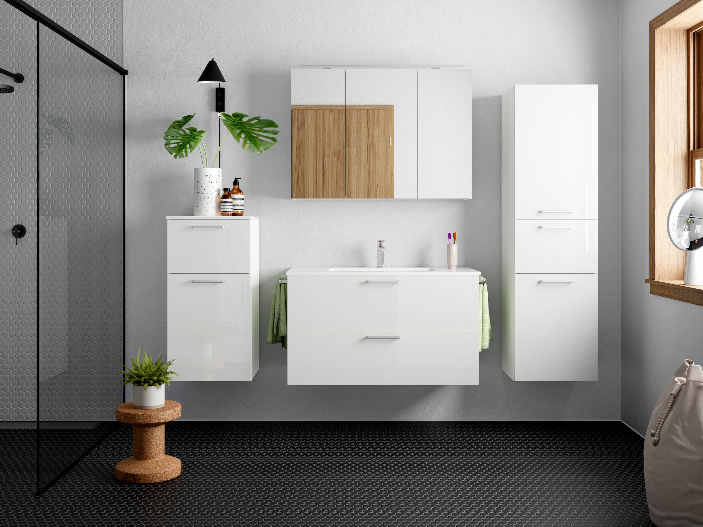 nobilia Badmöbel-Set "Tolvina" vormontiert, mit Soft-Close, 4 Stk. tlg. günstig online kaufen