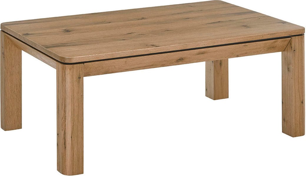 MCA furniture Couchtisch »ZWOLLE mit Stollen 80x80«, Eiche furniert, rechteckig,Schubkasten mit Einteilung, belastbar 30 kg