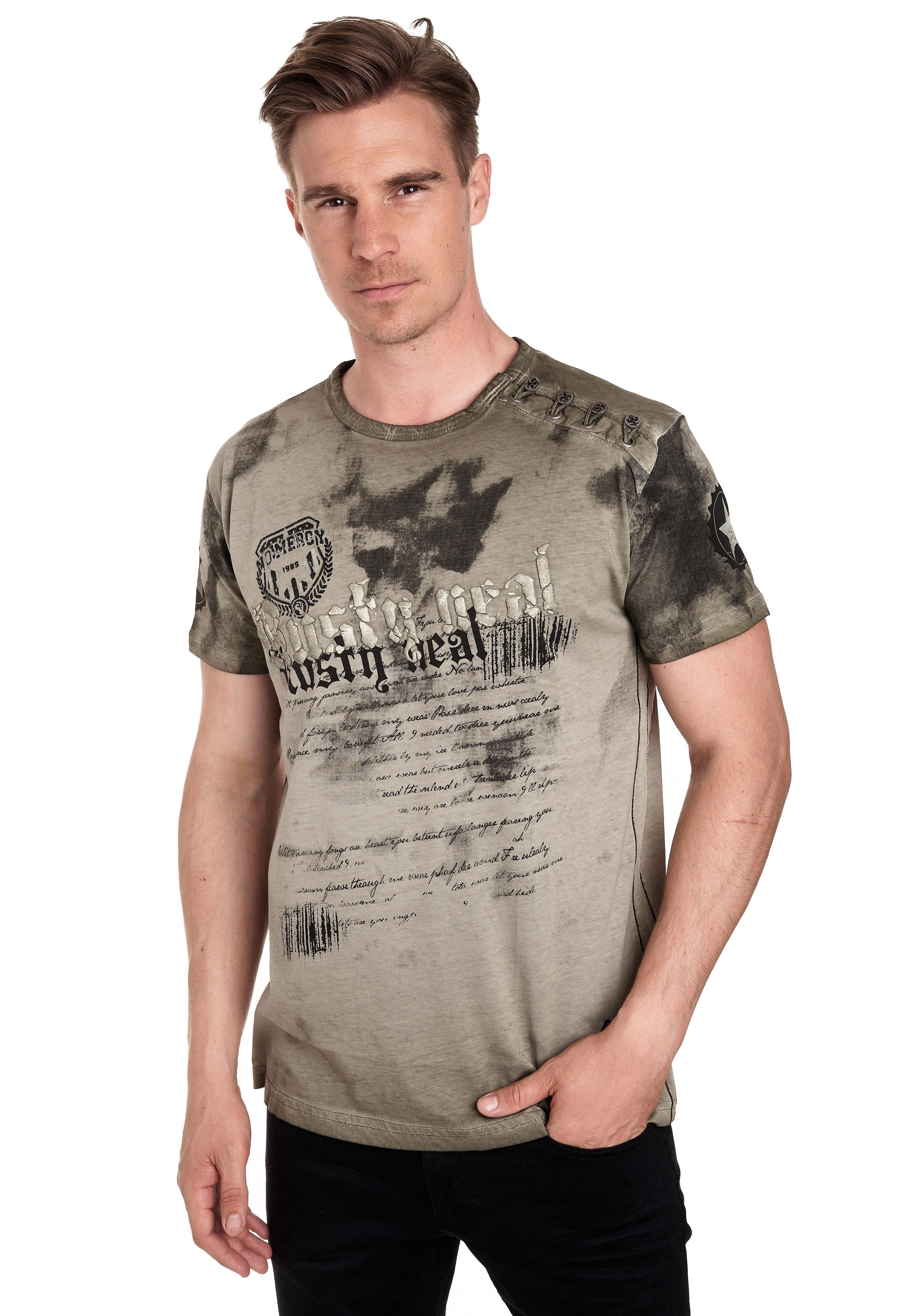 Rusty Neal T-Shirt, in tollem Batik-Design