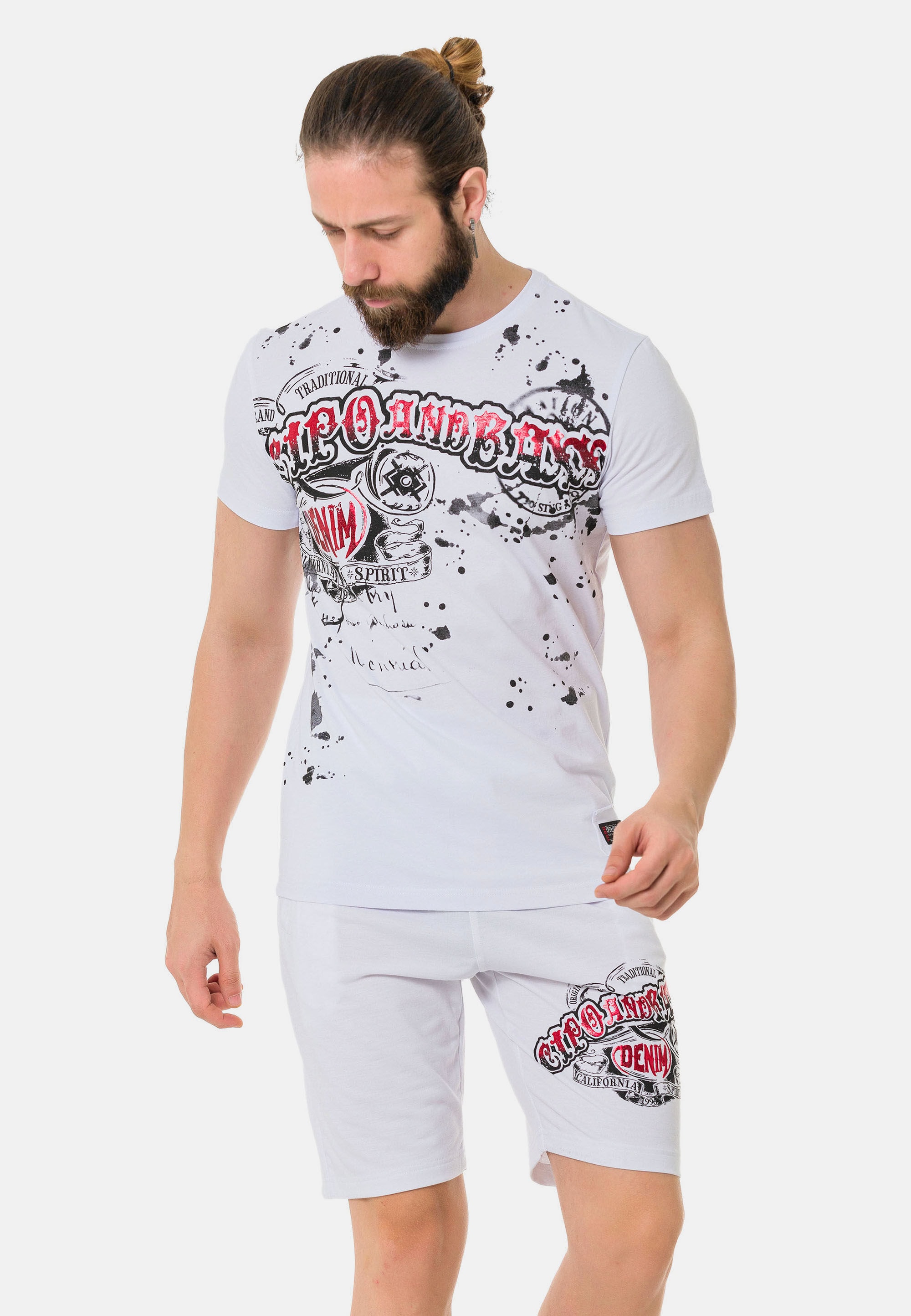 Cipo & Baxx T-Shirt »T-Shirt«, mit Rundhalsausschnitt
