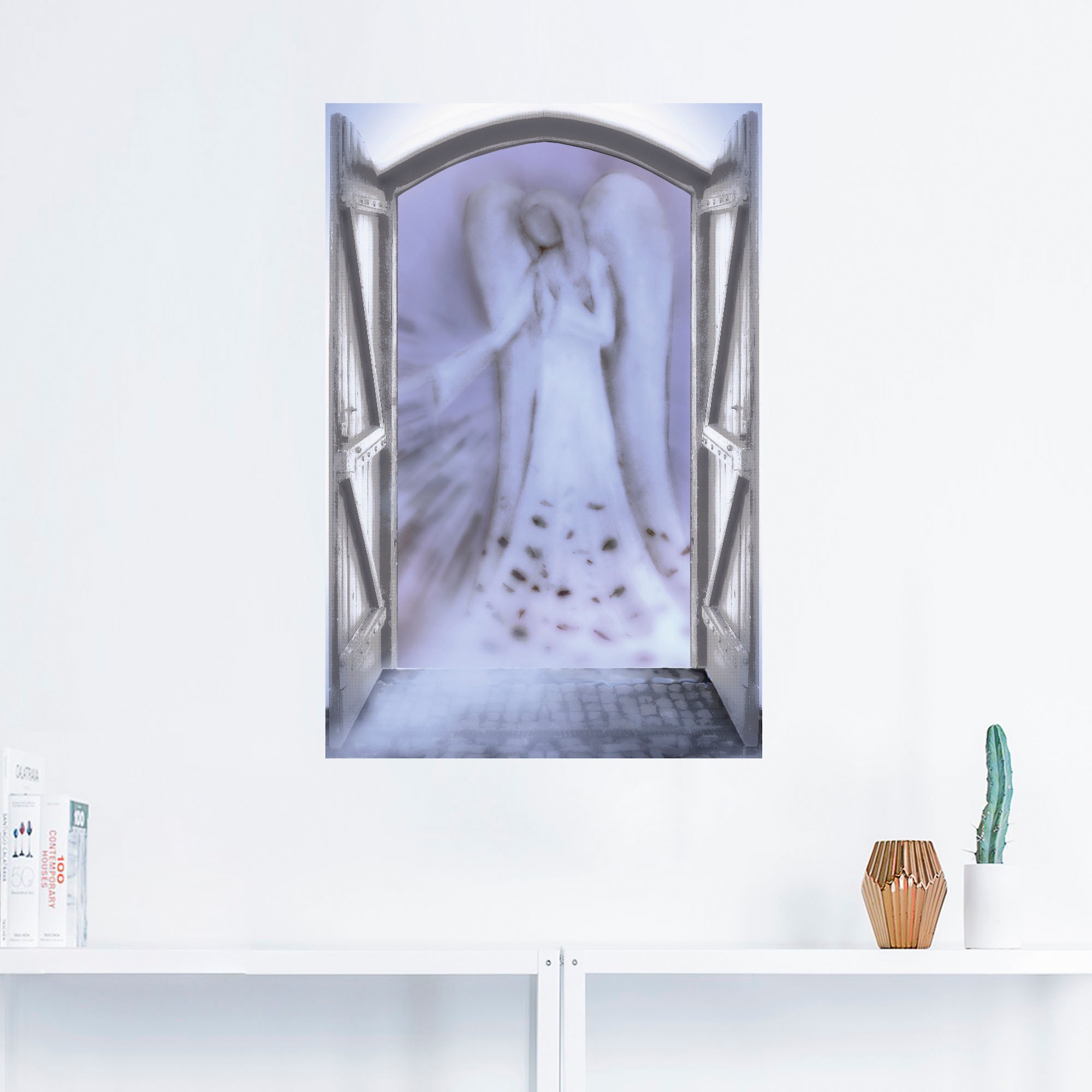 Artland Wandbild »Fensterblick - Engel vor der Tür«, Religion, (1 St.), als Alubild, Outdoorbild, Leinwandbild, Poster in verschied. Größen