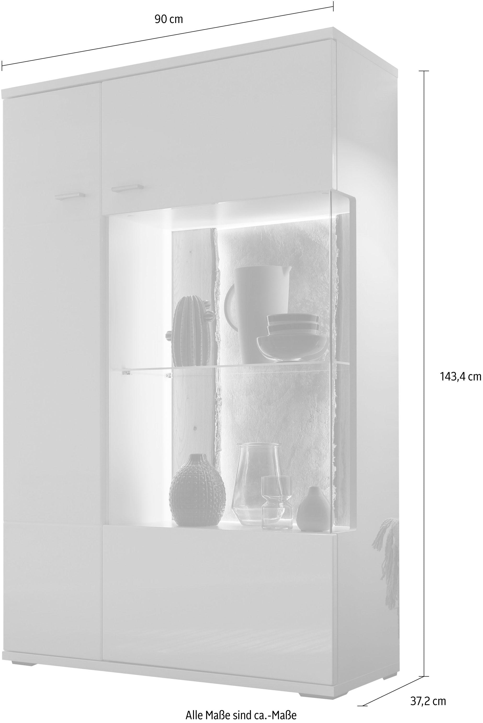 set one by Musterring Stauraumvitrine »TACOMA« Typ 03/04, Höhe 143, 4 cm, mit getönter Glastür