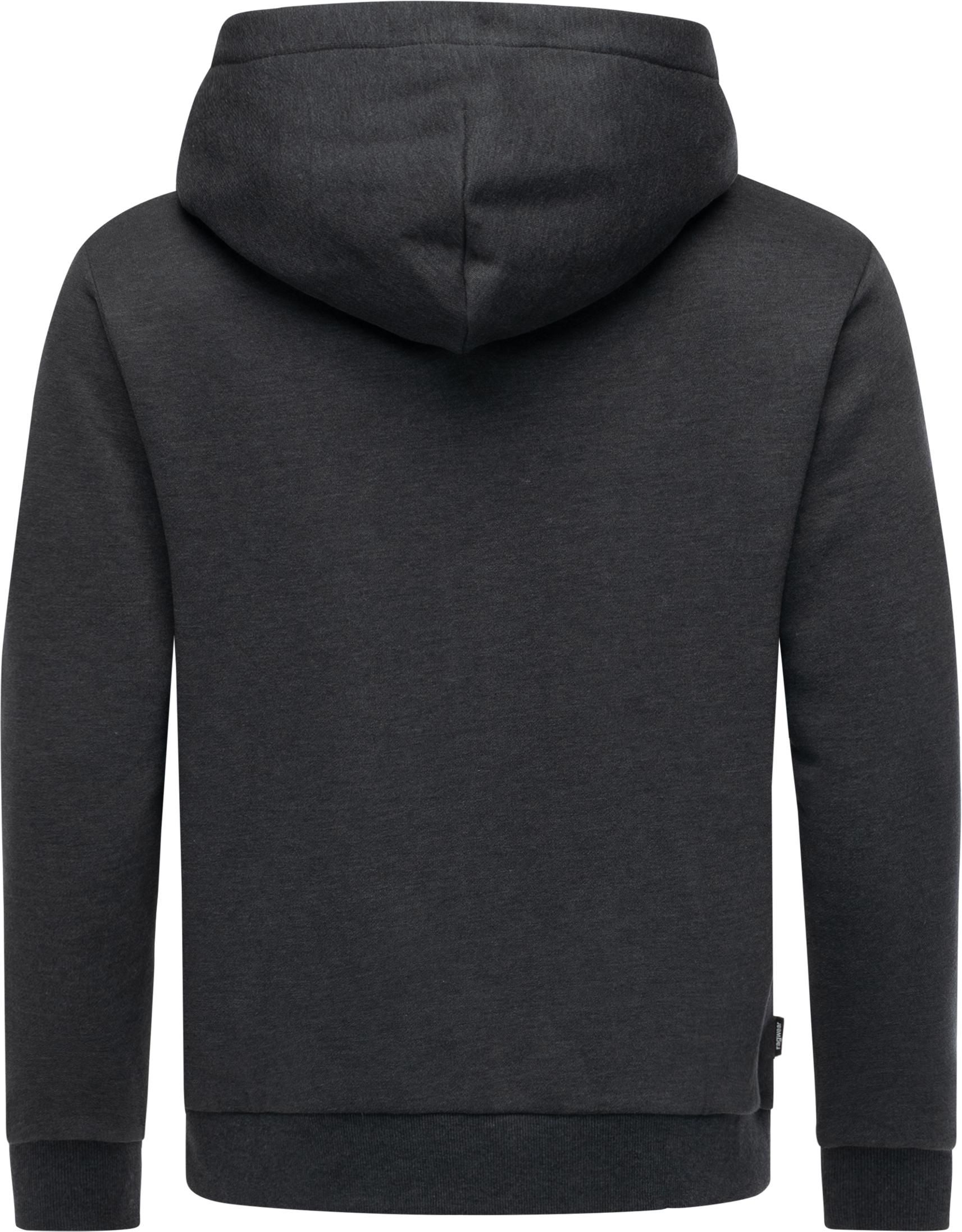 Sweatjacke RAGWEAR "Natten EMB", Herren, Gr. L (52), grau (dunkelgrau), Material: 70% Baumwolle, 30% Polyester, Basic, lässig geschnitten hüftbedeckend, hoch geschlossener Ausschnitt, Ärmel ohne Ärmelschlitz Bündchen, Sweatjacken Sweatjacke, Weiche Herren 2
