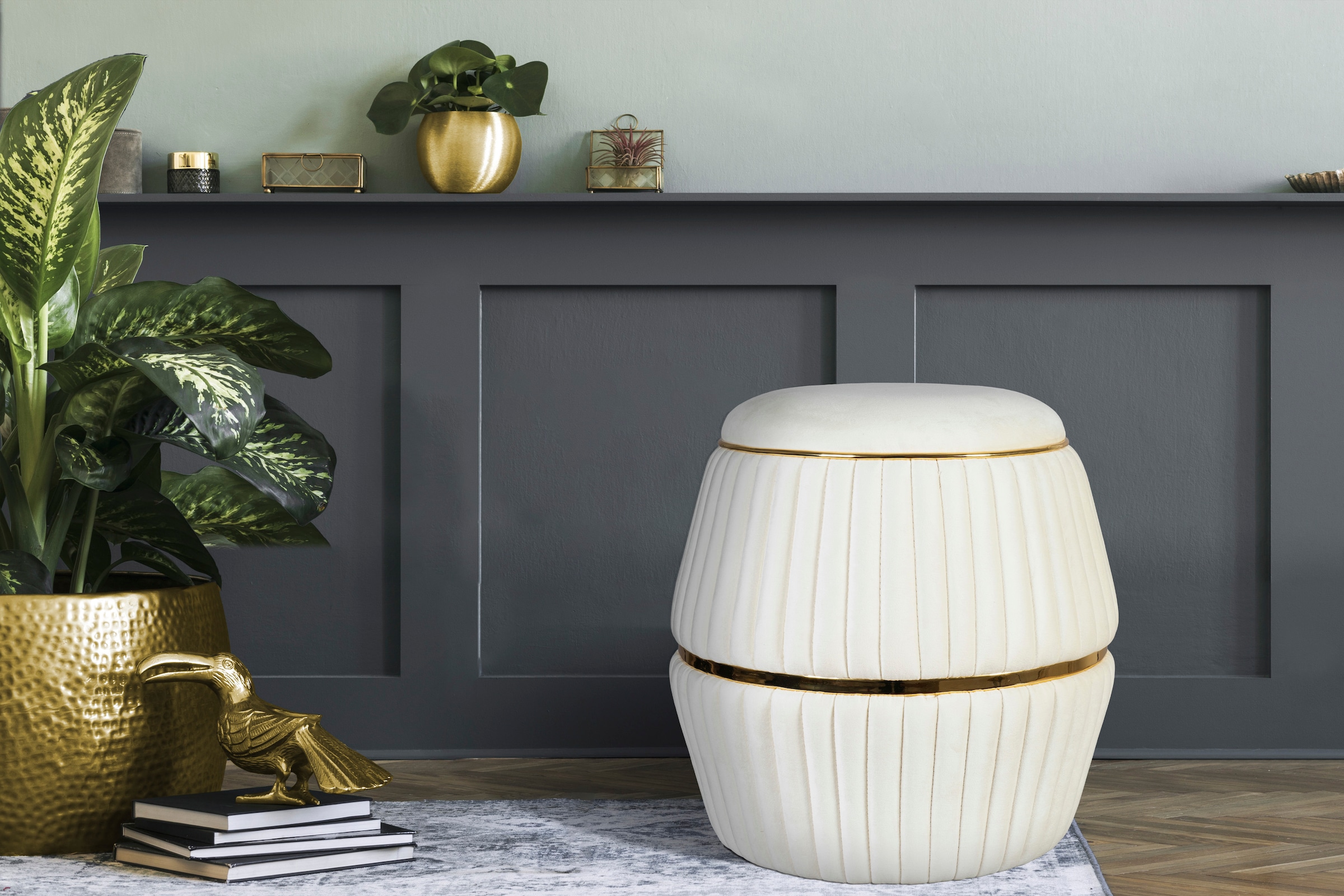 Kayoom "Hocker Doric, trendiger Look, ästhetische Farbgebung, schöne Steppu günstig online kaufen