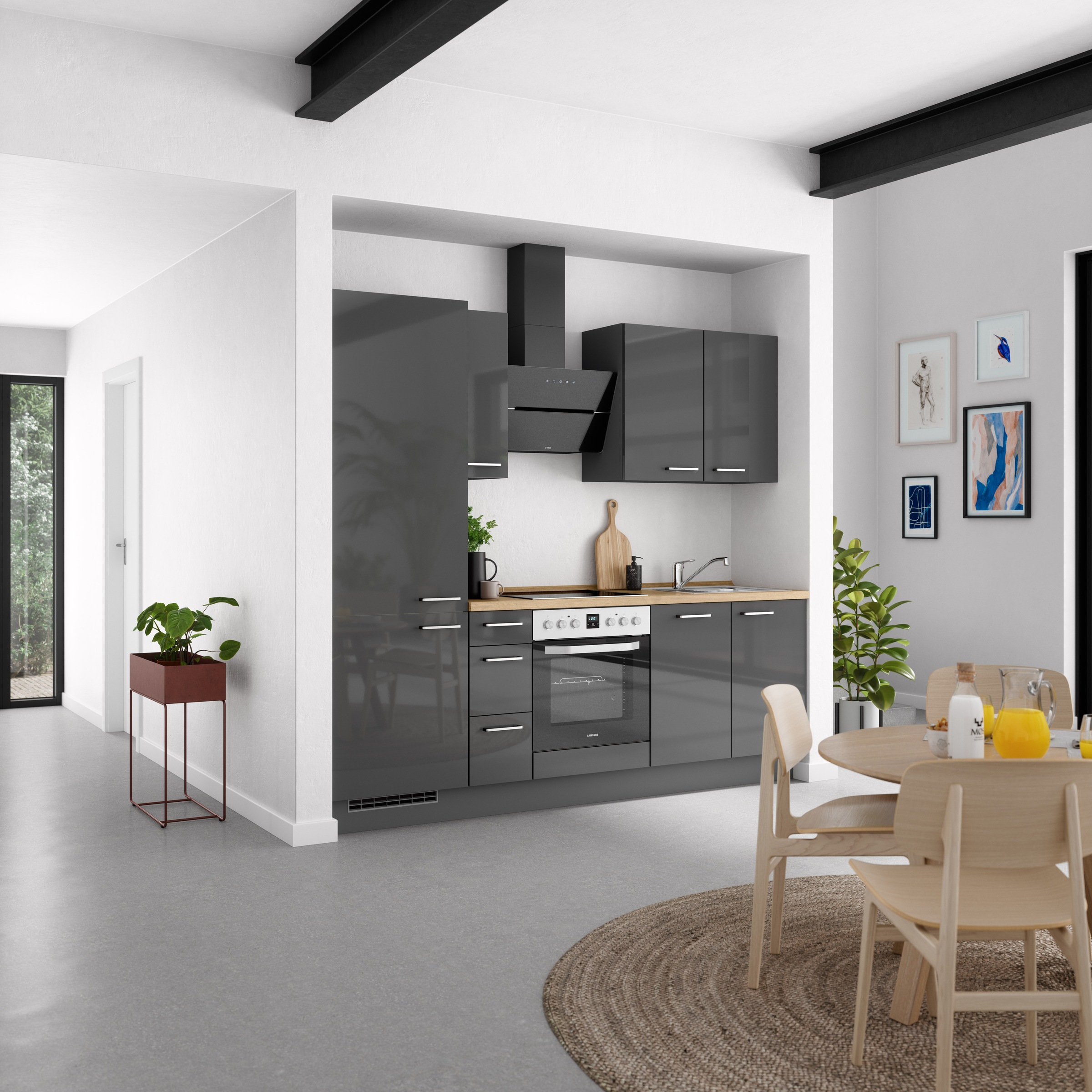 nobilia® Küchenzeile »"Flash II"«, vormontiert, Ausrichtung wählbar, Breite 240 cm, wahlw. mit E-Geräten