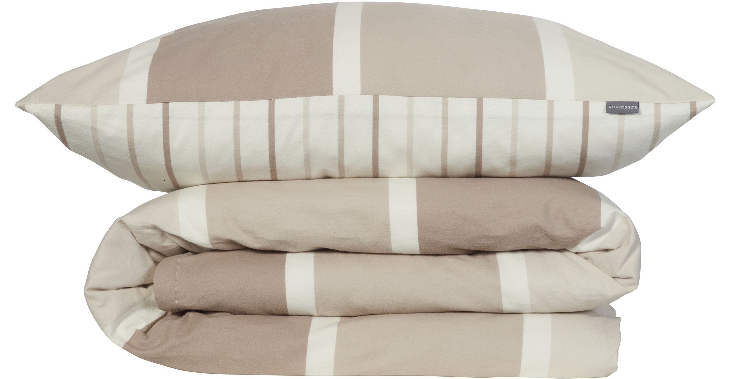 Thumbnail - Schiesser Wendebettwäsche "Brody aus weicher Baumwolle mit klassichen Streifen" 2 Stk. tlg. Made in Green