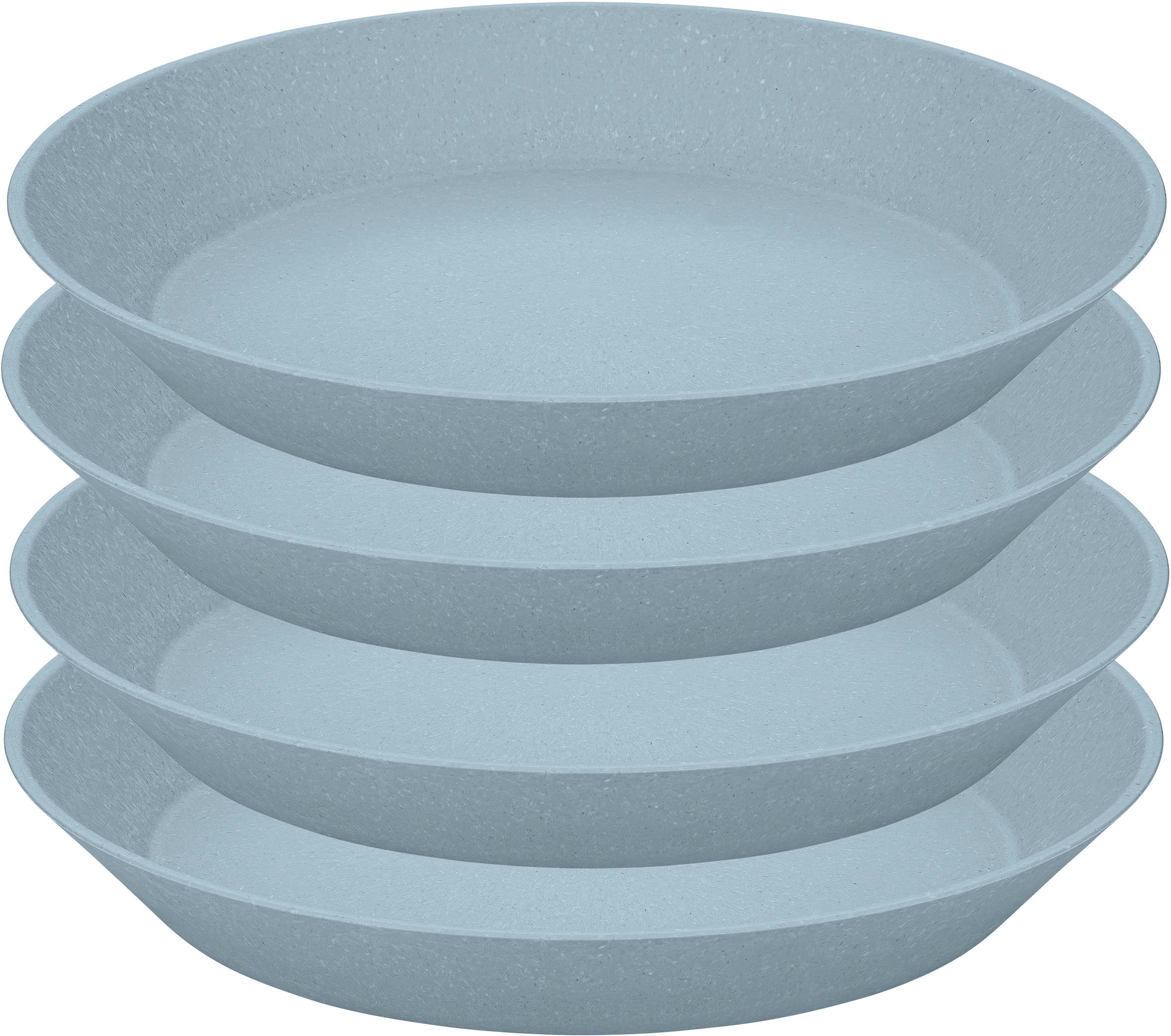 KOZIOL Teller "CONNECT PLATE", (Set, 4 St.), CO² neutral, Made in Germany. Biozirkulärer Kunststoff, Ø 24 cm, tief